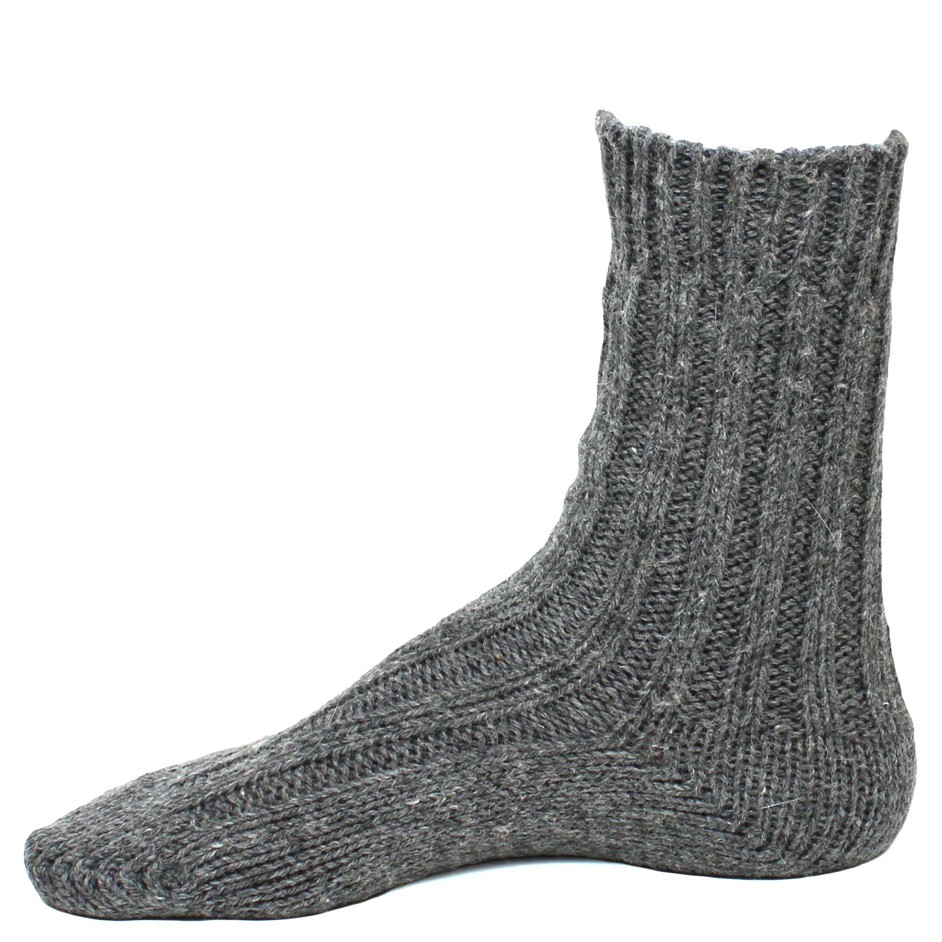 Wörleonline Wintersocken Thermosocken grau/anthrazit den für Socken und Damen Alpaka Herren, (Set, für Winter ideal Wollsocken, 2-Paar)