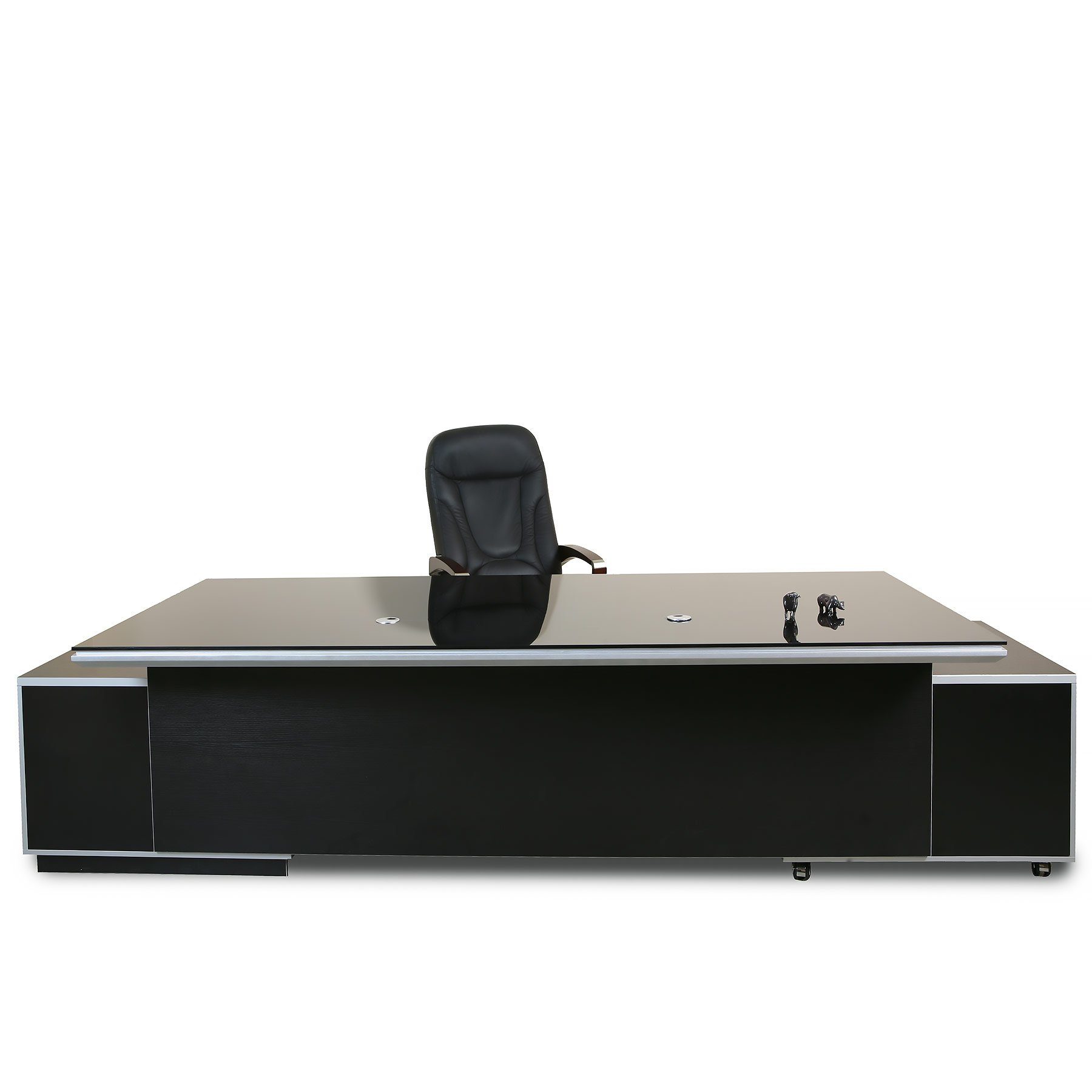 Jet-Line Schreibtisch Büromöbel Chef Schreibtisch KEHL in schwarz XXL in günstig online kaufen