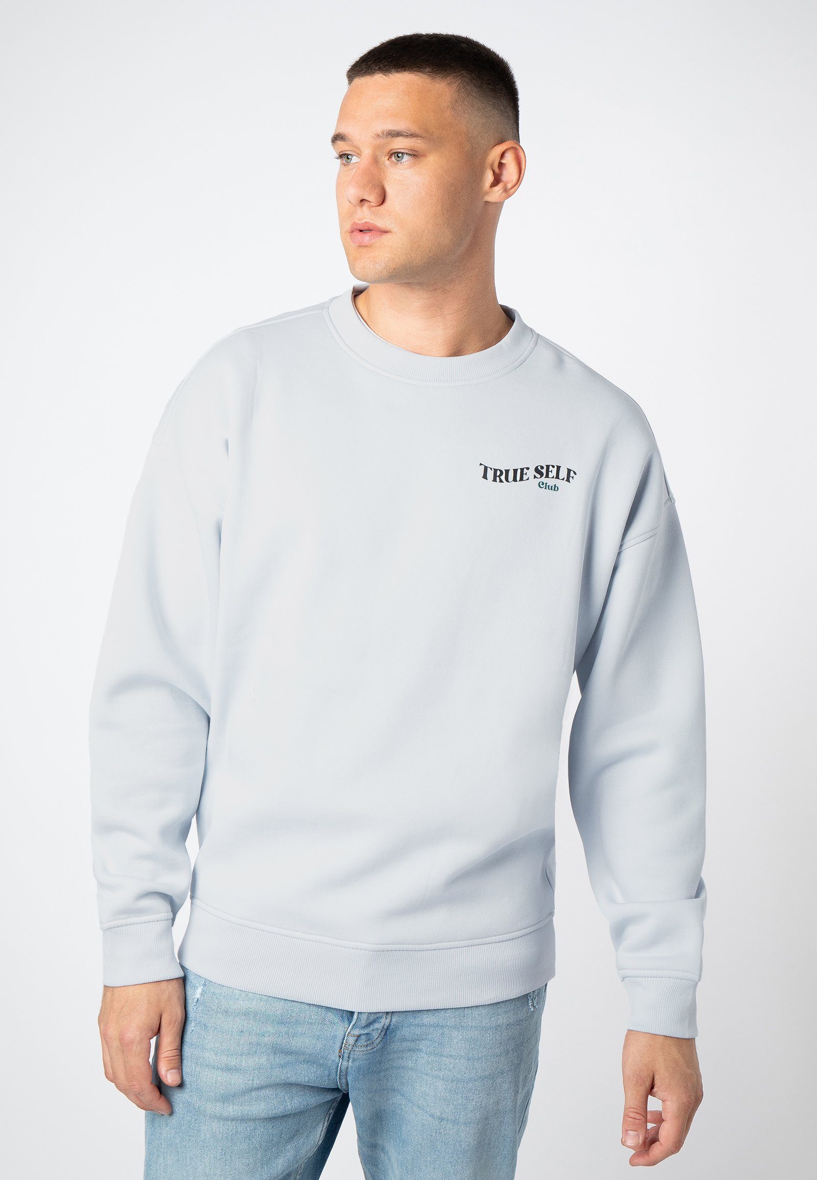 Rückenaufdruck light-grey Sweatshirt Sweatshirt SUBLEVEL mit