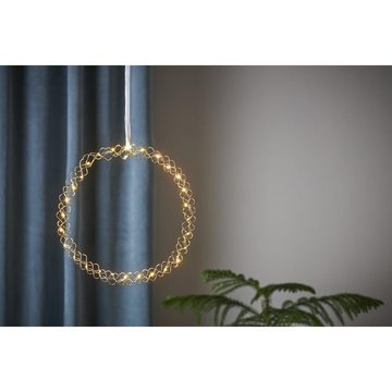 STAR TRADING Dekokranz LED Lichtkranz Fenster Türschmuck Wandkranz 30LED gold D: 30cm Innen