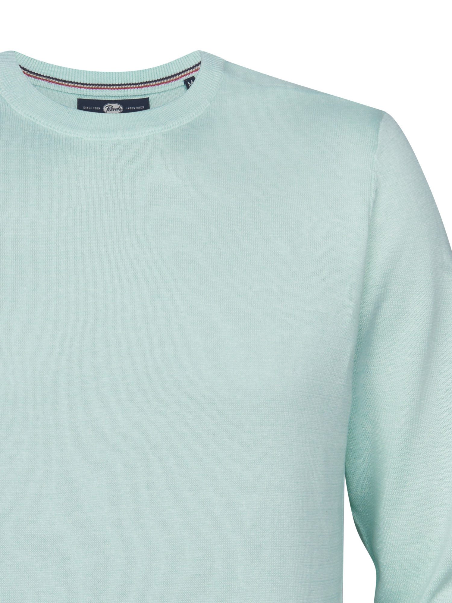 Petrol Industries Rundhalspullover Materialmix mit Baumwollanteil