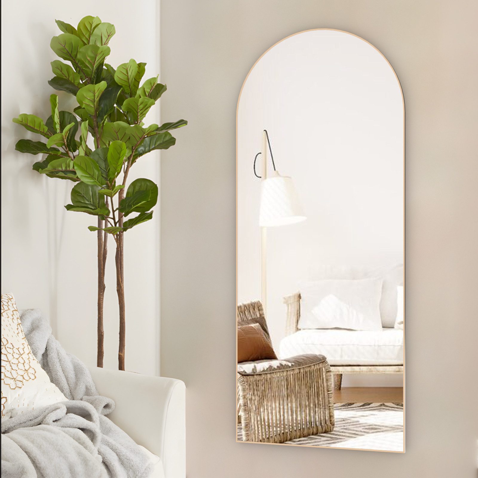 CASSILANDO Ganzkörperspiegel gewölbter Bodenspiegel, großer Boden-Spiegel,m günstig online kaufen