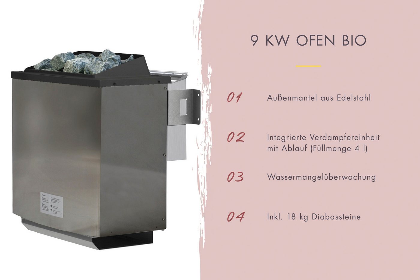Thumbnail - Karibu Sauna Sanna 2, BxTxH: 264 x 198 x 212 cm, 40 mm, (Set) 9-kW-Bio-Ofen mit externer Steuerung
