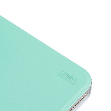 Artwizz Flip Case SmartJacket Soft-Touch Etui Schutzhülle in Metalloptik, Mint Grün, iPhone SE (2016), iPhone 5S, iPhone 5