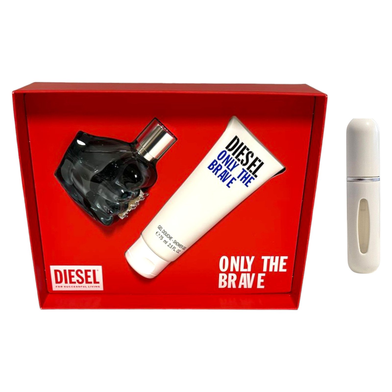 Diesel Duft-Set Only The Brave 35ml EDT 75ml SG + Parfümzerstäuber (leer)
