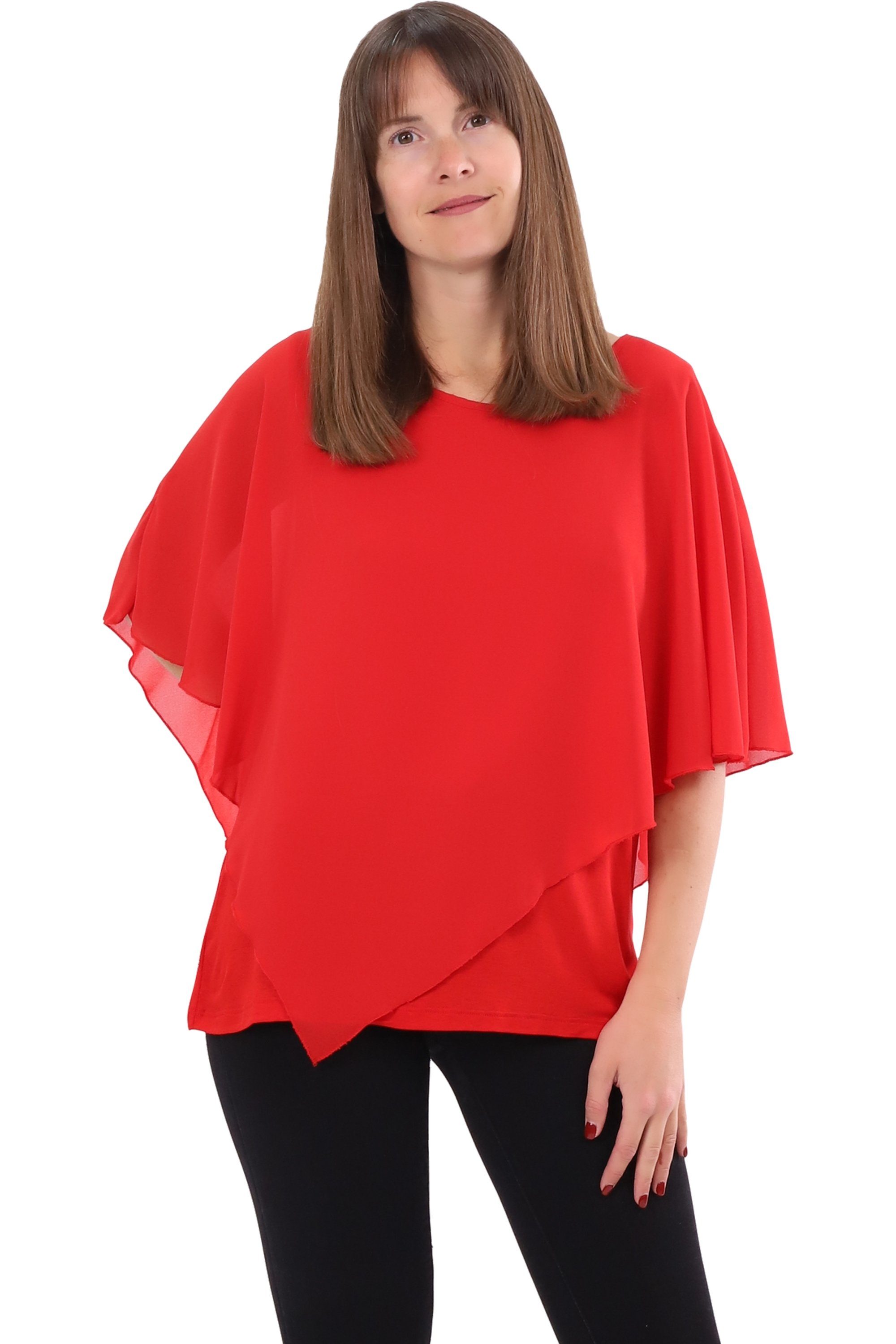 malito more than fashion Chiffonbluse malito Damen Chiffonbluse asymmetrisch 10732 Schlupfbluse Blusenshirt asymmetrisch geschnitten Einheitsgröße – Bild 5 von 5