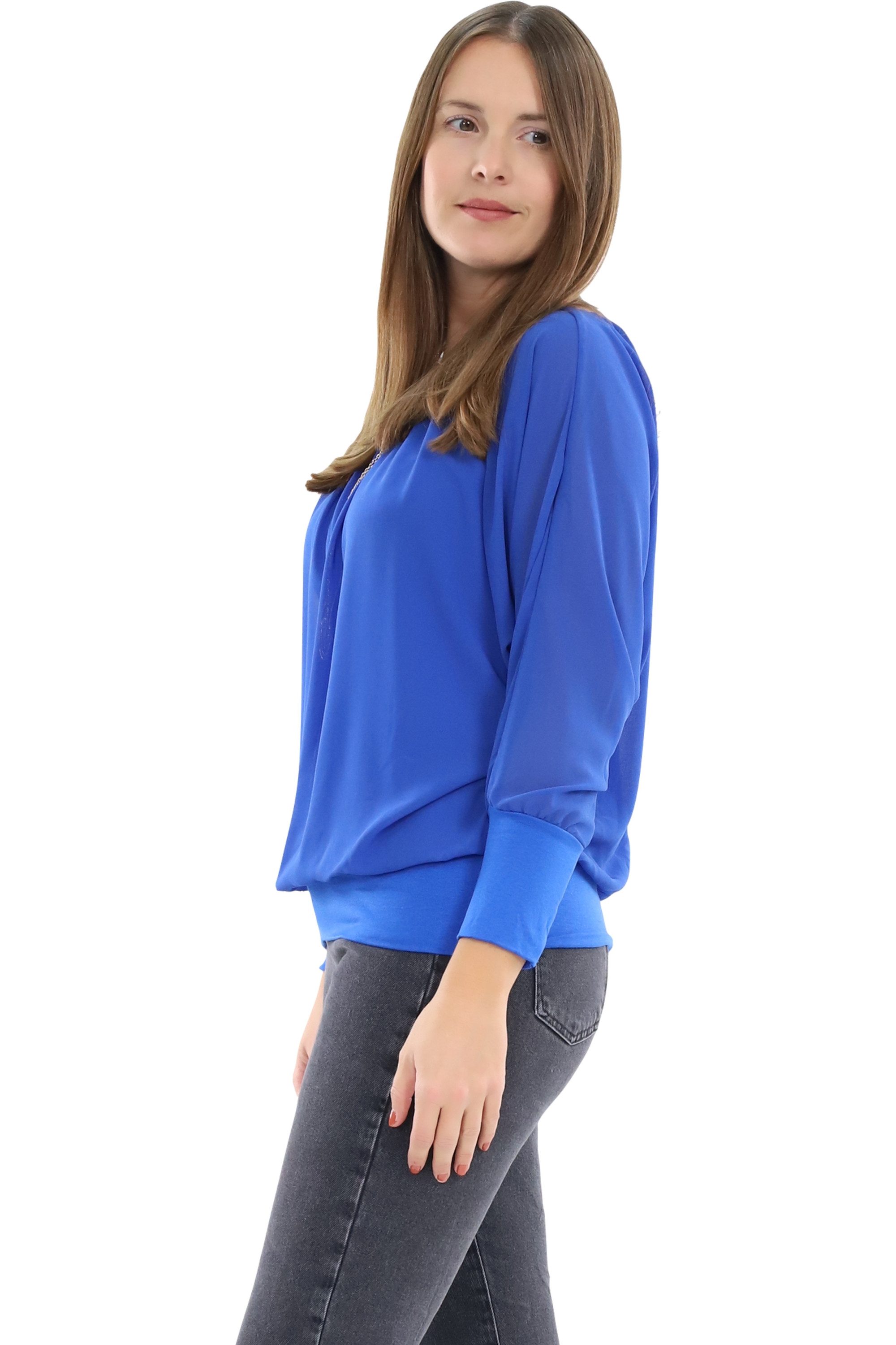 malito more than fashion Chiffonbluse malito Damen Bluse mit passender Kett günstig online kaufen
