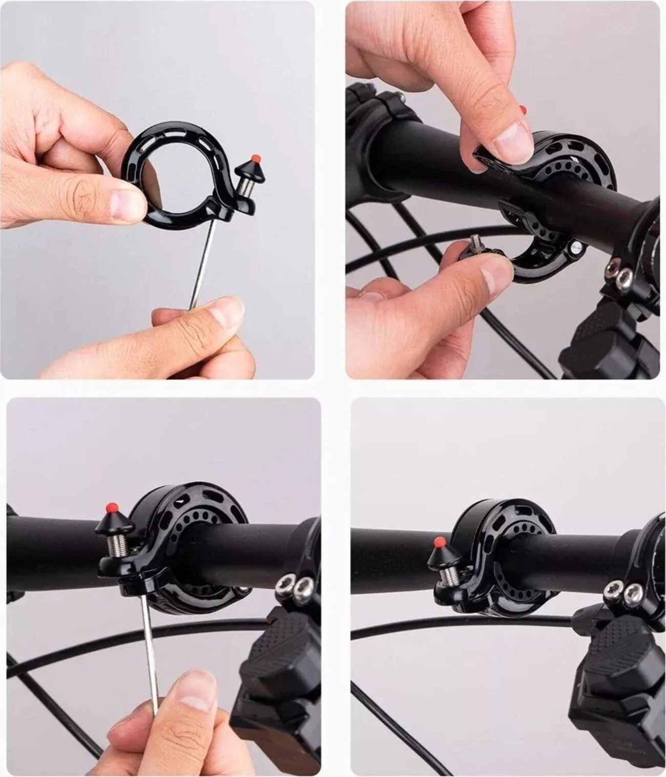 ROCKBROS Fahrradklingel Q- Klingel – Laut, Kompakt, Langlebig & SCHWARZ, 100 dB Sicherheit