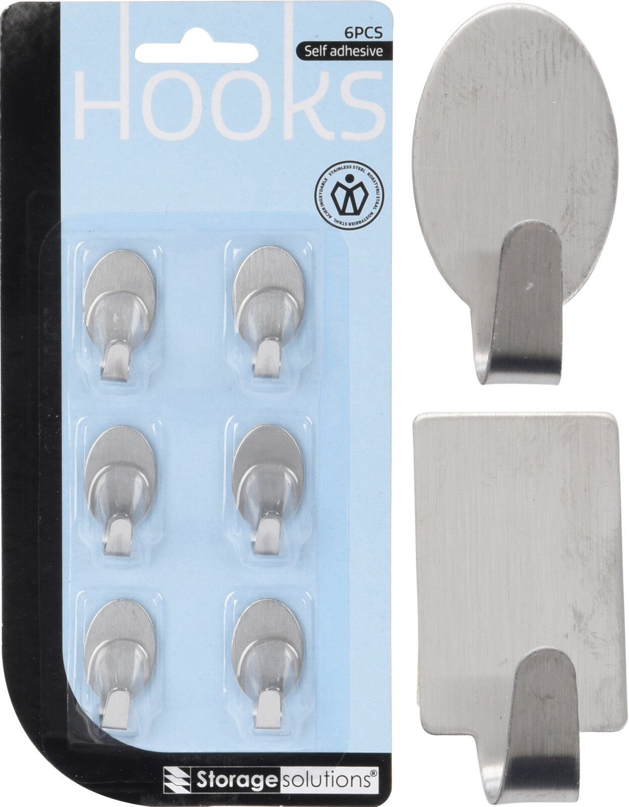 Koopman Handtuchhaken Wandhaken Selbstklebend 3 cm Rund / Eckig 6 er Set, ( günstig online kaufen