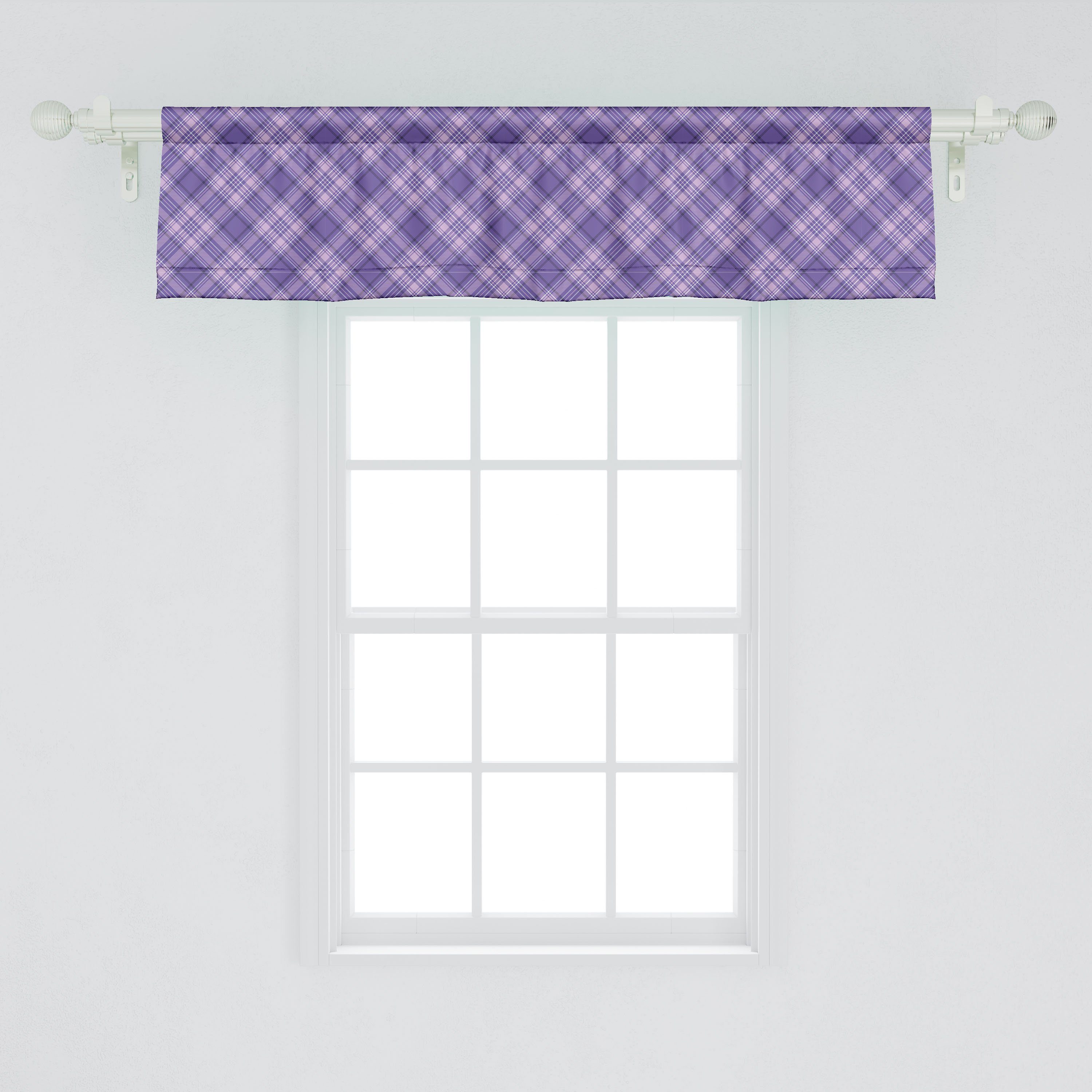 Retro Volant Vectorel Dekor Küche Vorhang Abakuhaus, Quadrate von Stangentasche, für mit Schlafzimmer Scheibengardine Microfaser, Stripes