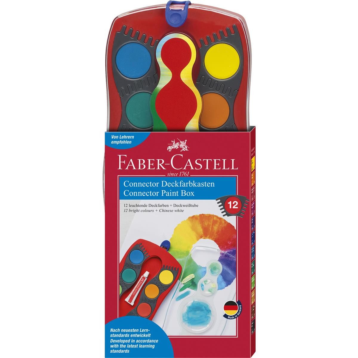 Faber-Castell Farbkasten Faber-Castell Connector Farbkasten - 12 Farben - rot