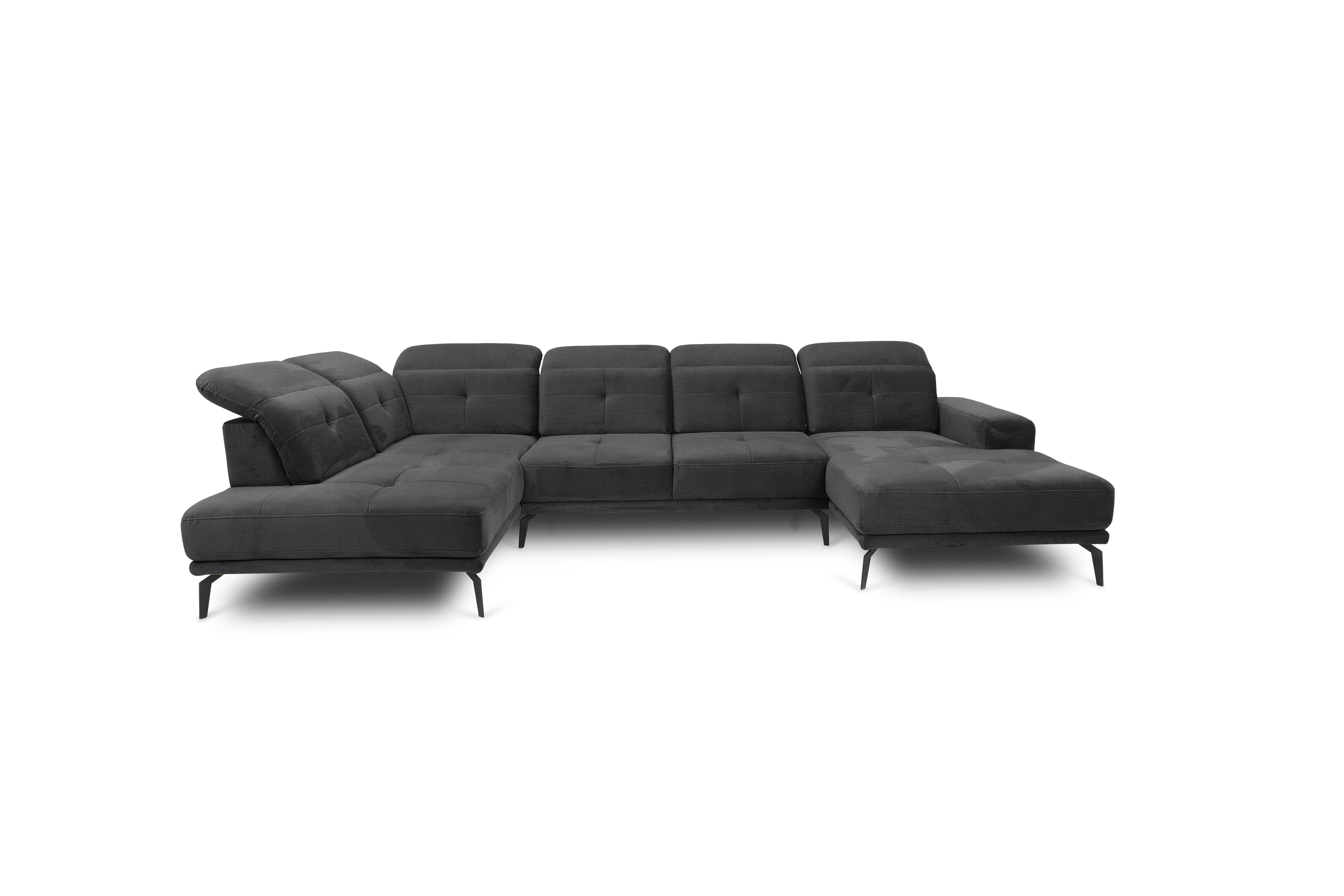 MOEBLO Ecksofa BRETI, Schwarz Metallbeine Eckcouch Wohnlandschaft Sofa mit günstig online kaufen