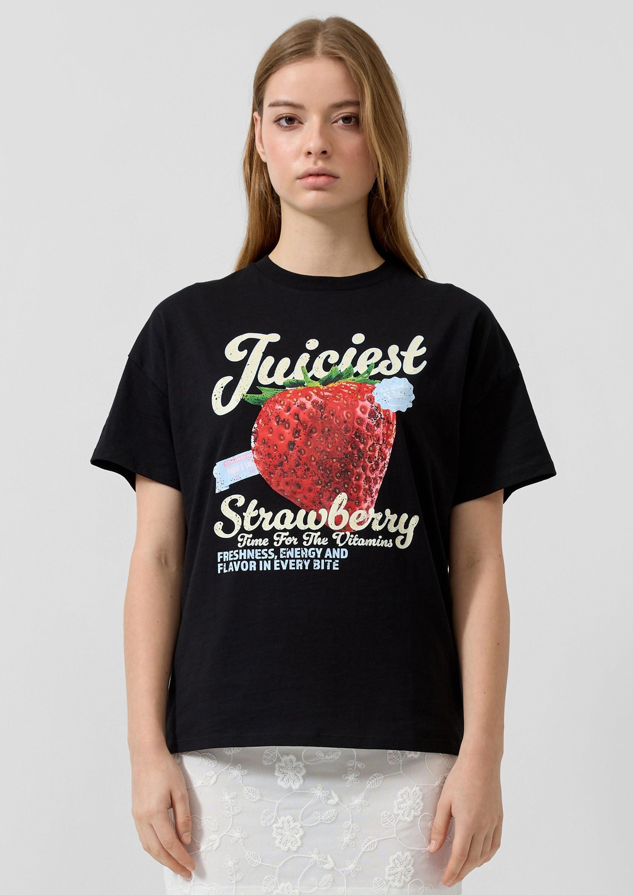 QS Kurzarmshirt T-Shirt Print-T-Shirt