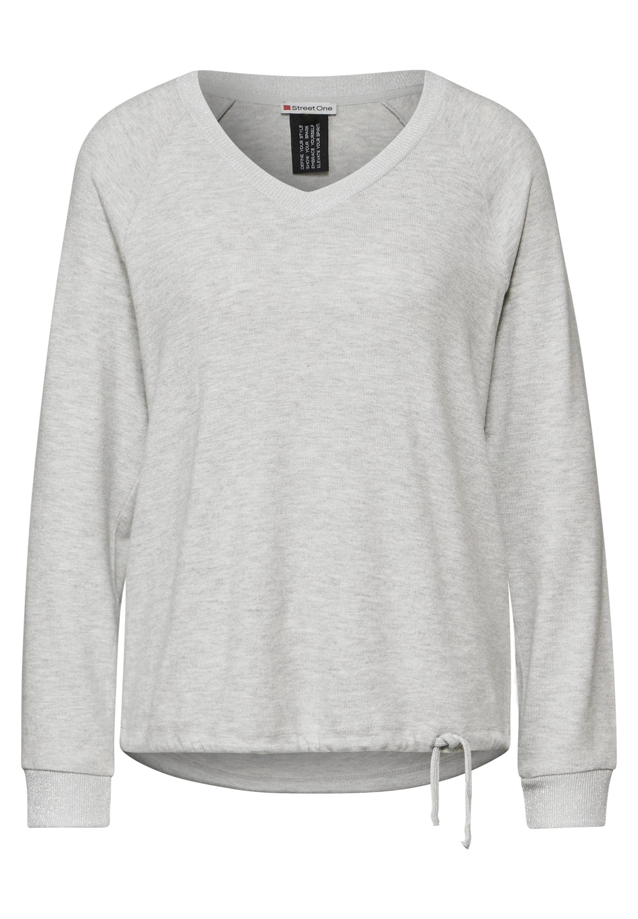 STREET ONE Langarmshirt Shirt mit Glitzer-Bündchen günstig online kaufen