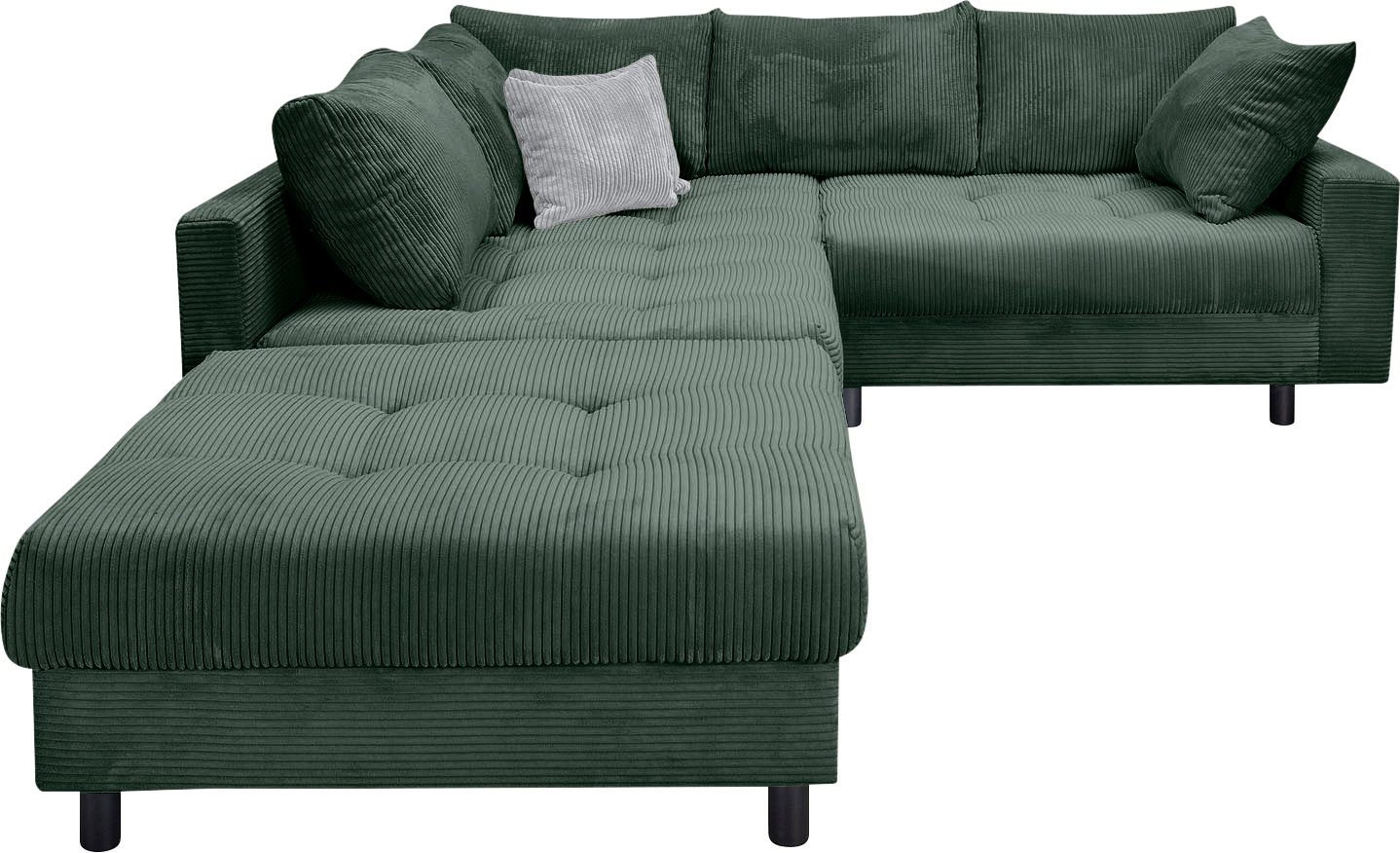 COLLECTION AB Ecksofa Toni L-Form, B: 215 cm, mit Hocker & 2 Zierkissen, Fe günstig online kaufen