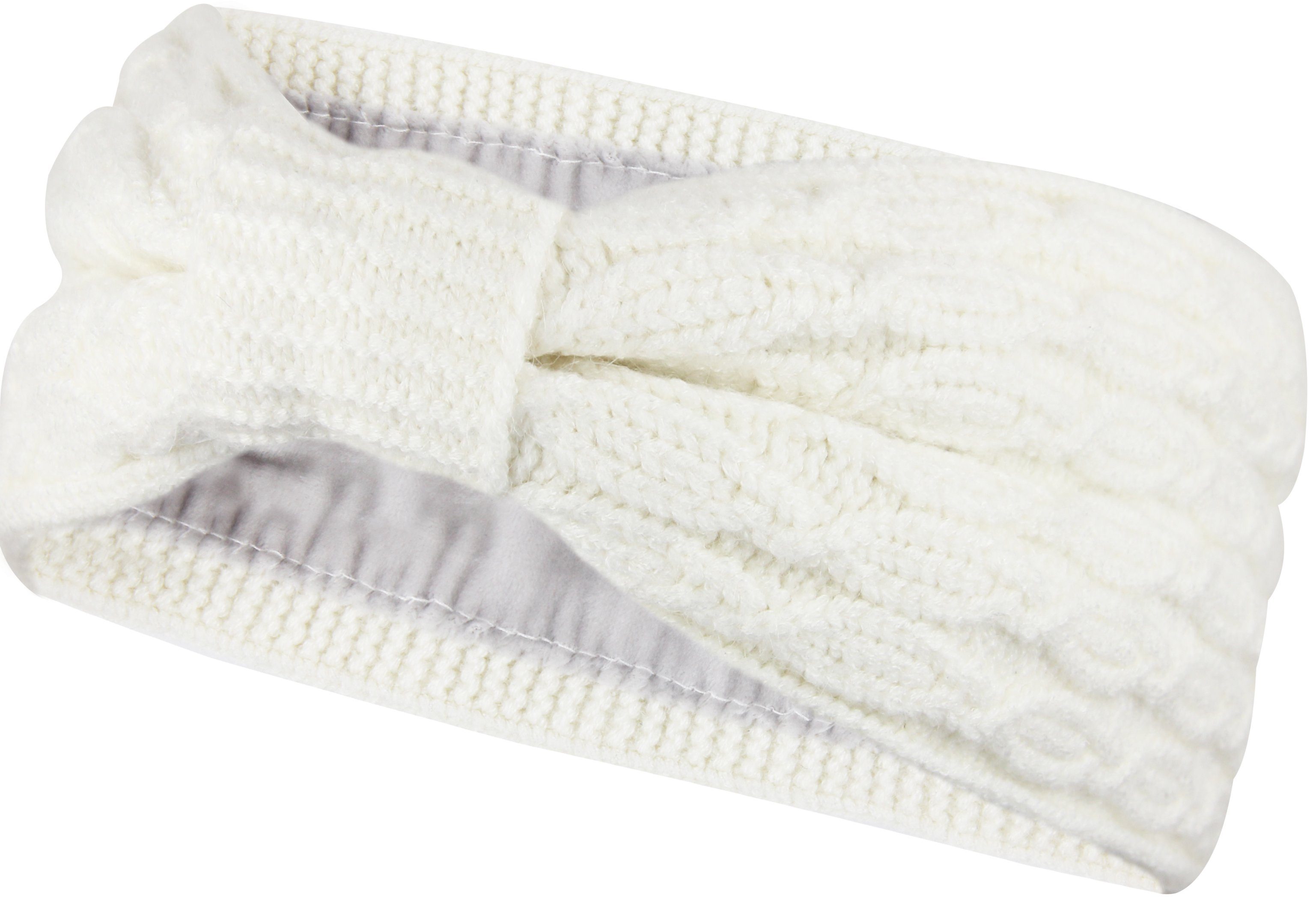 Frentree Stirnband Damen, Strick Haarband im Twist Knoten Schleife Design, Ohrenschützer Mädchen mit weichem Fleece Innenfutter
