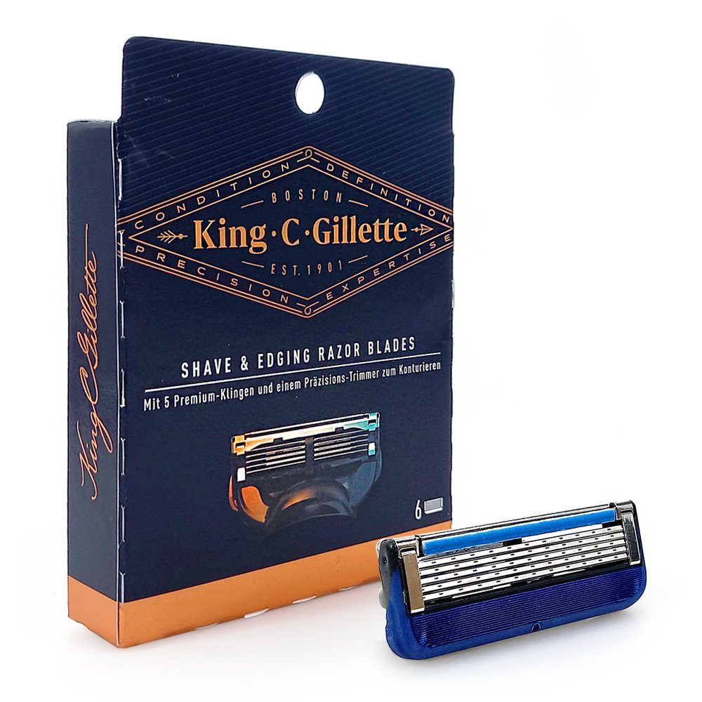 Gillette Rasierklingen Gillette King C. Fusion 5 Rasierklingen, 6er Pack
