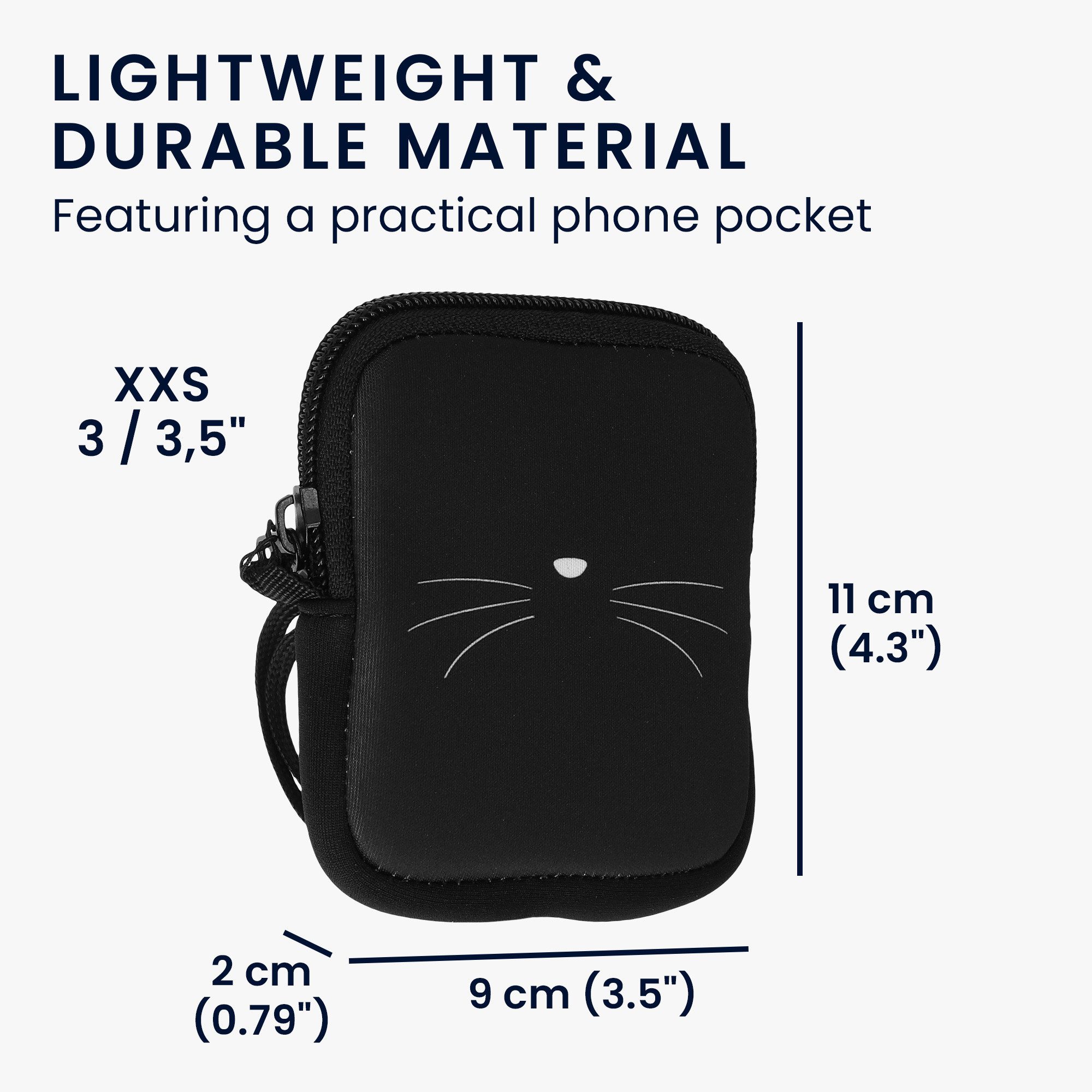 kwmobile Smartphone-Hülle Handytasche für faltbare Smartphones XXS - 3 / 3,5" Hülle, Neopren Tasche Telefon Tasche mit 10 x 8 x 2 cm Innenmaße