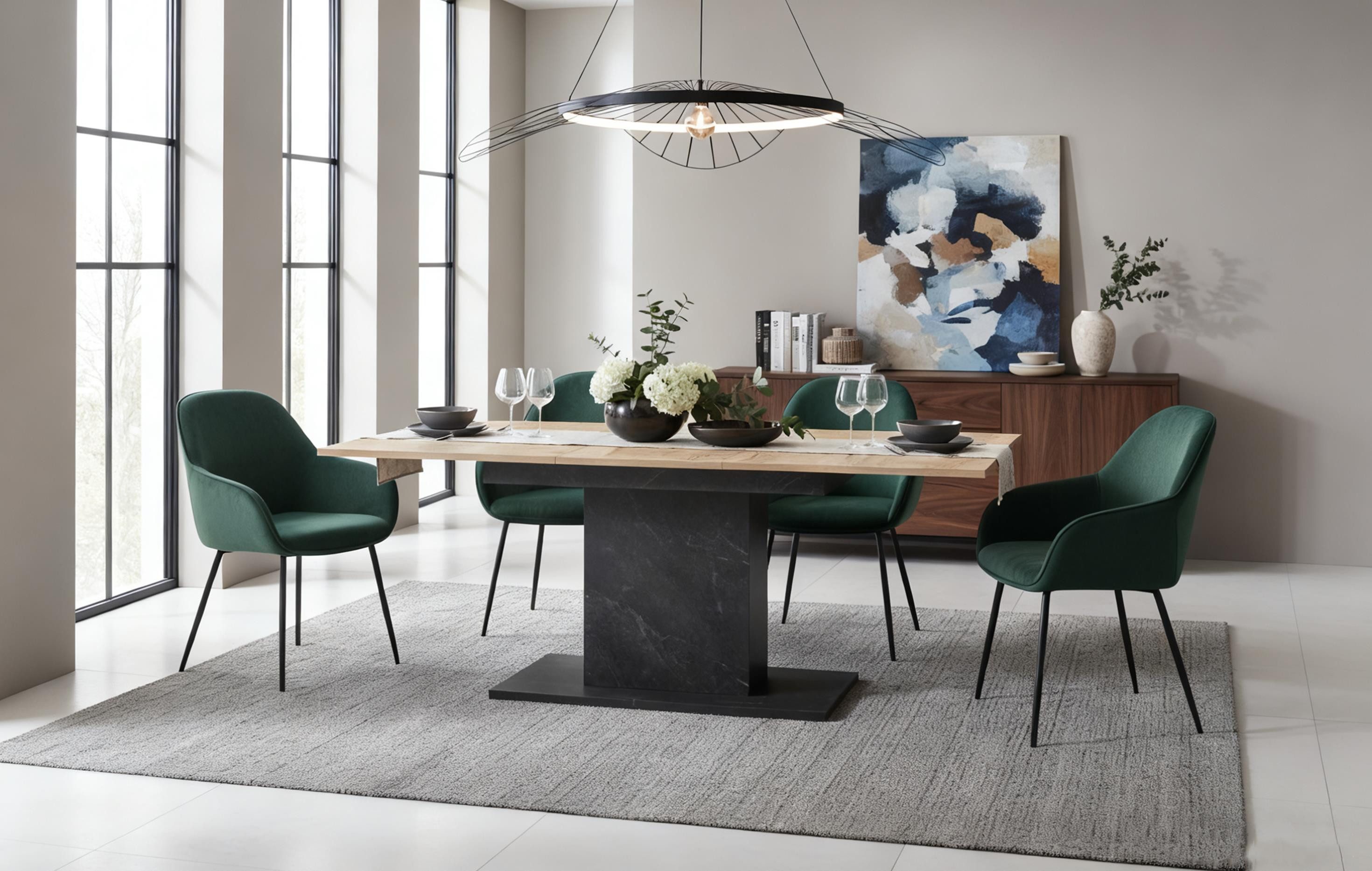 B&D home Esstisch Ausziehtisch MARA, Metallgestell oder Holzgestell, ausziehbar 120-160cm, 4-6 Personen