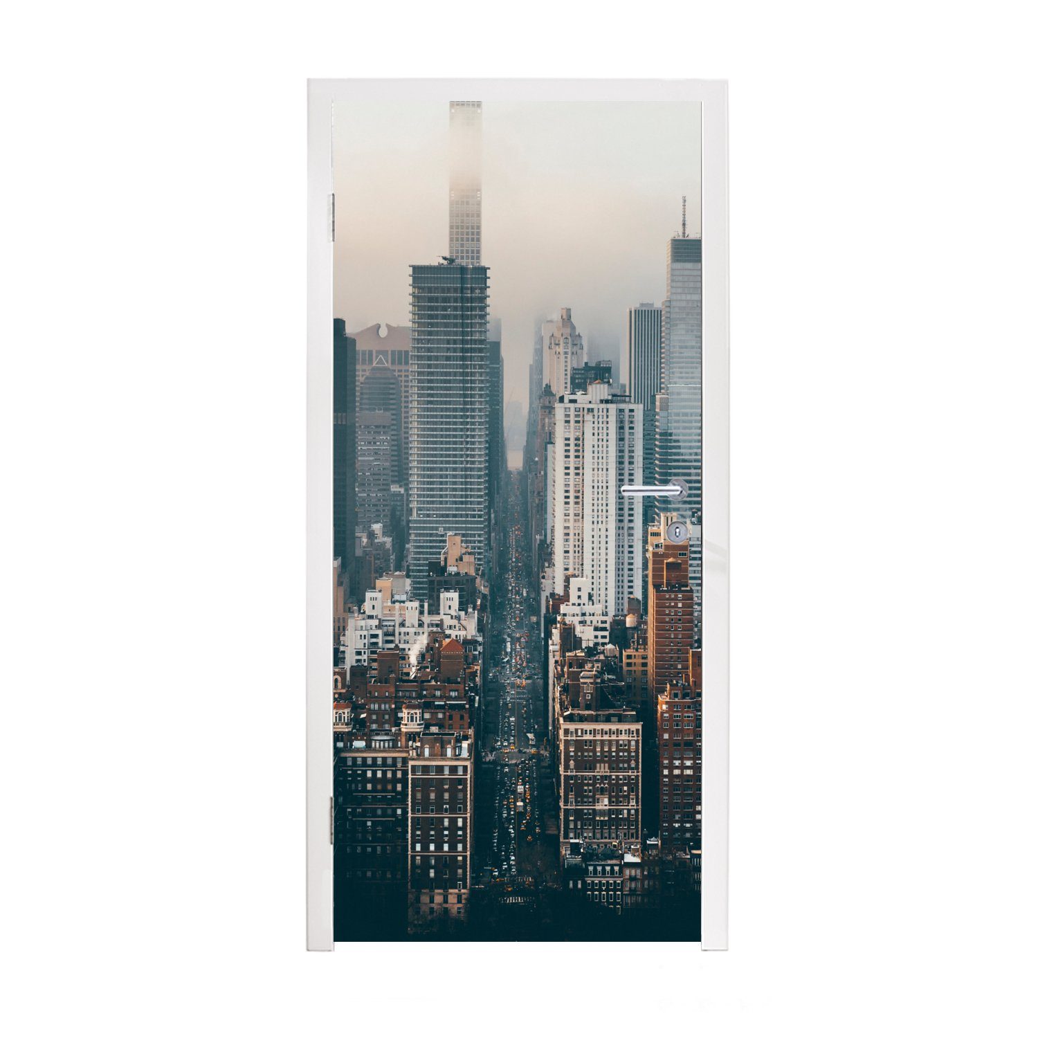 MuchoWow Türtapete Skyline von New York, Matt, bedruckt, (1 St), Fototapete für Tür, Türaufkleber, 75x205 cm