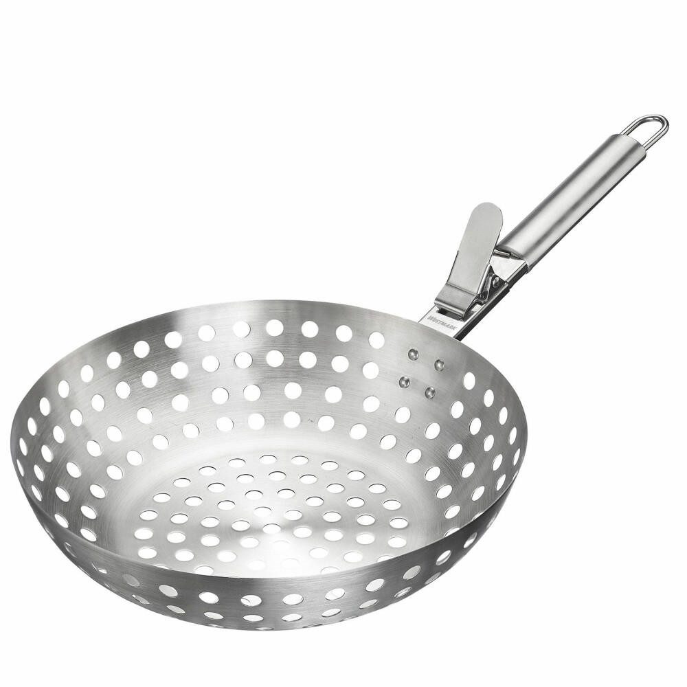 WESTMARK Grillpfanne /Grillwok, langlebig, spülmaschinengeeigent – Rostfreier Edelstahl