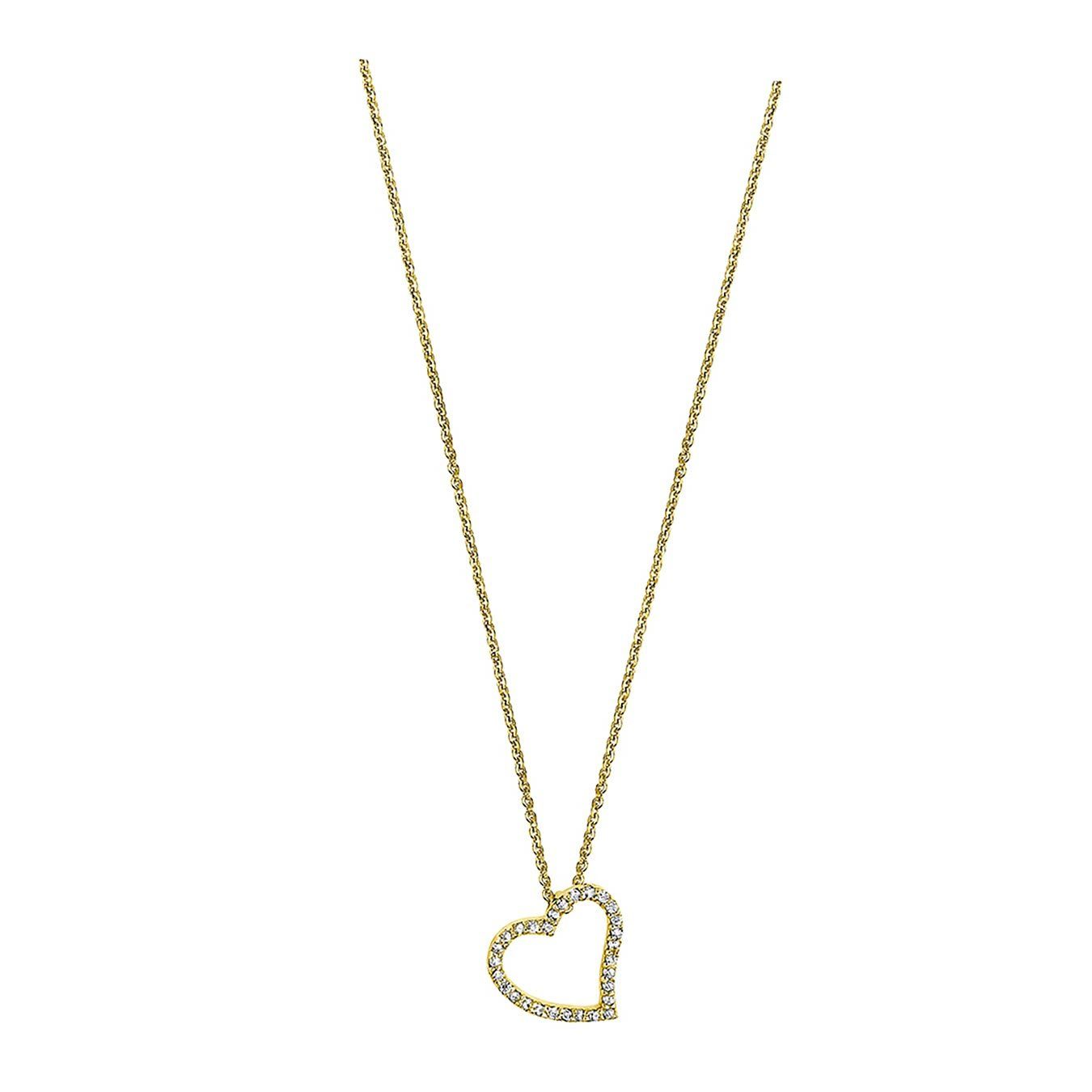 LOTUS SILVER Silberkette »JLP1519-1-2 LOTUS Silver Herz Halskette  vergoldet« (Halskette), Damen Kette Herz aus 925 Sterling Silber,  vergoldet, silber online kaufen | OTTO
