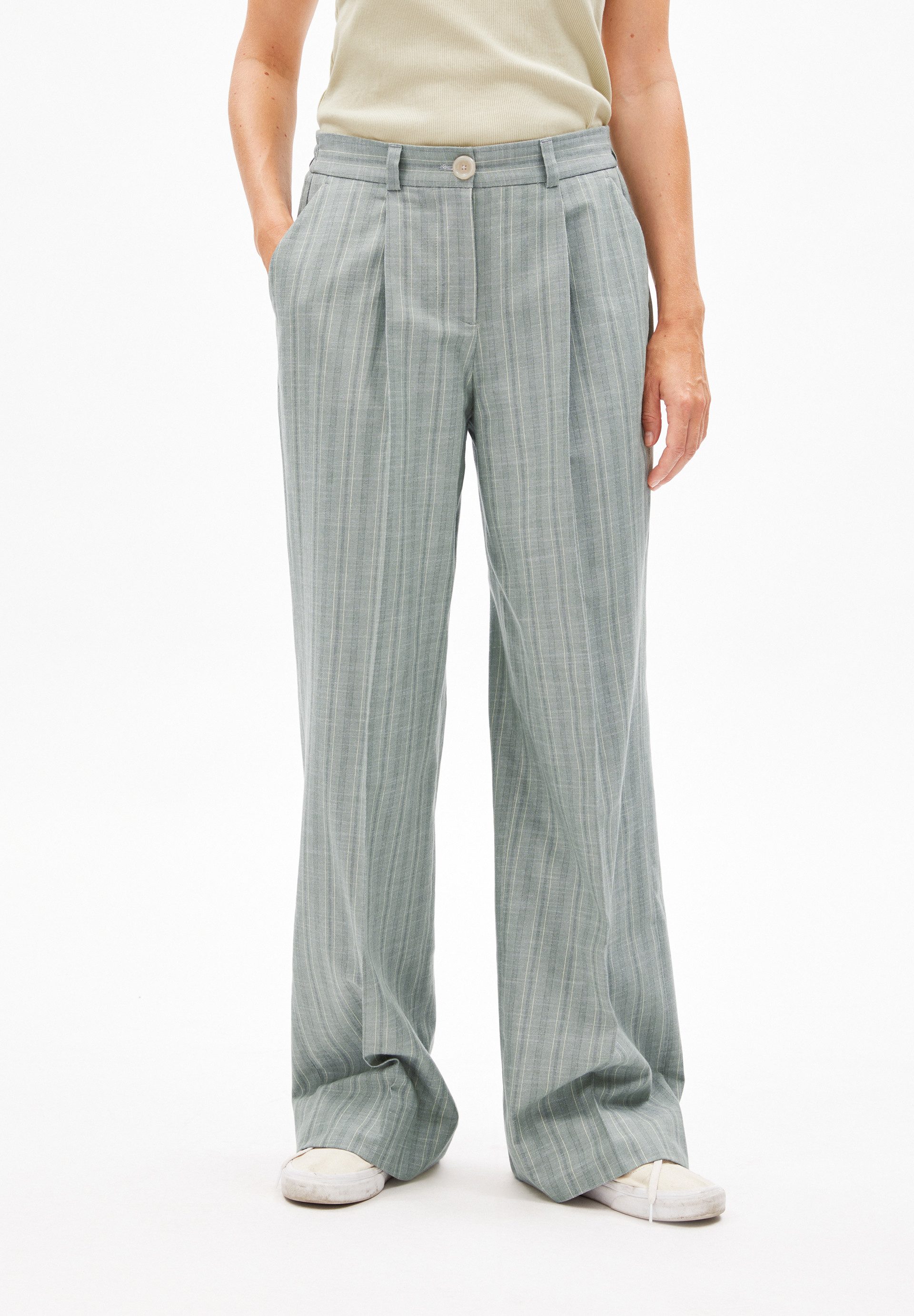 Armedangels Stoffhose NUMAALI STRIPE Webhose aus Bio-Baumwolle (High Waist, günstig online kaufen
