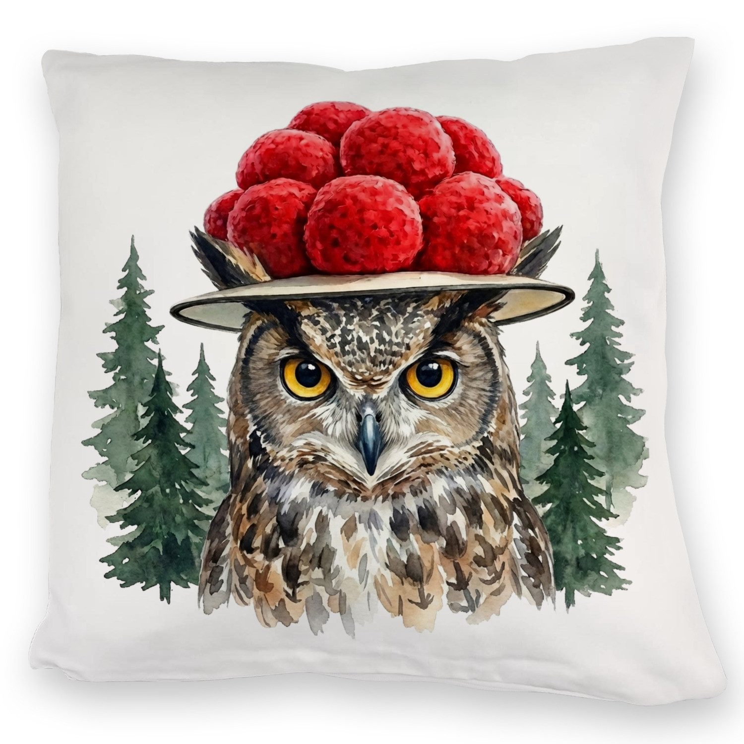 Dekokissen Uhu mit Bollenhut Kuschelkissen Schwarzwald Motiv