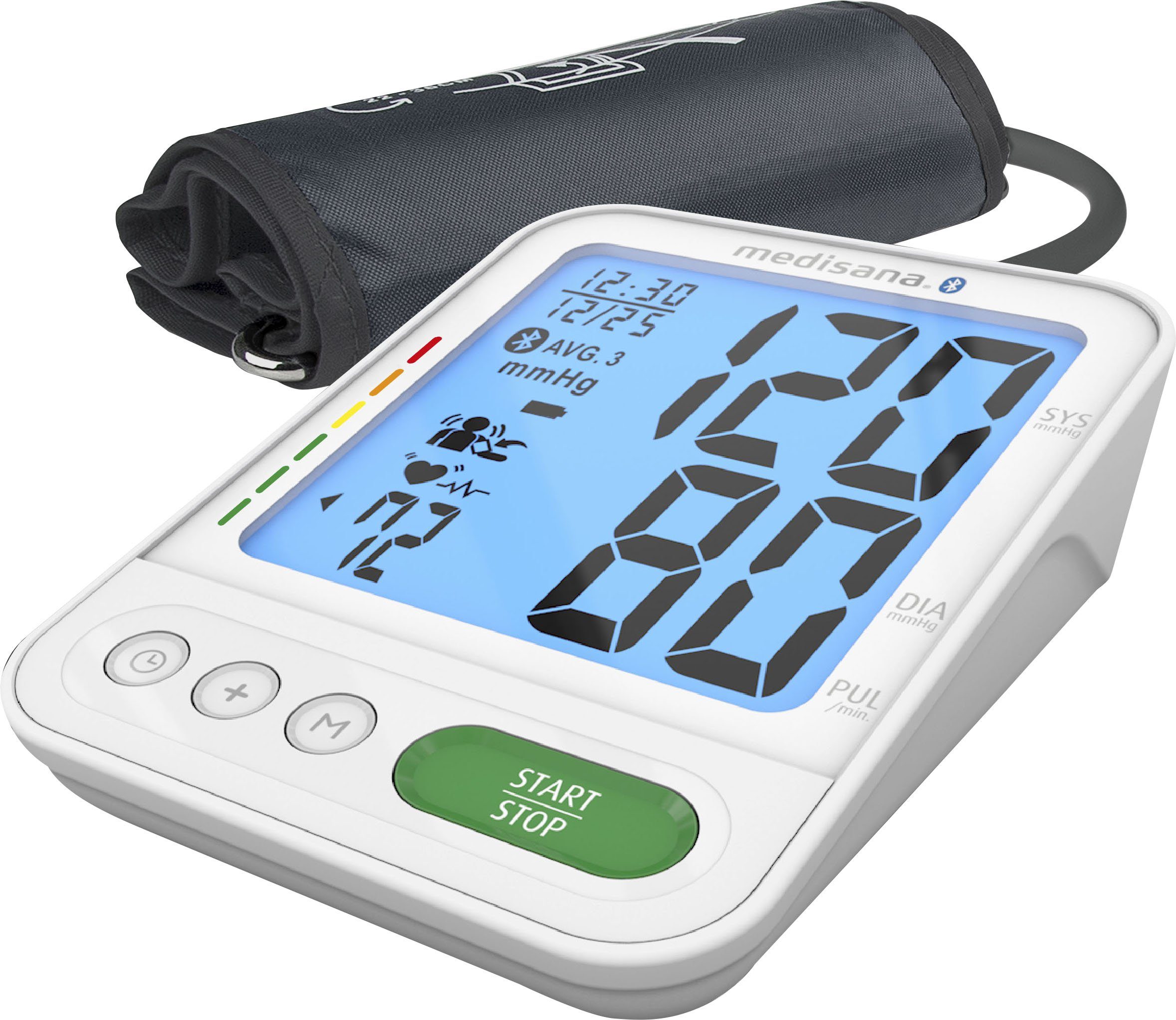 der Blutdruck-Klassifizierung Einstufung Messwerte BU584, mit – Oberarm-Blutdruckmessgerät Medisana Ampel-Farbskala