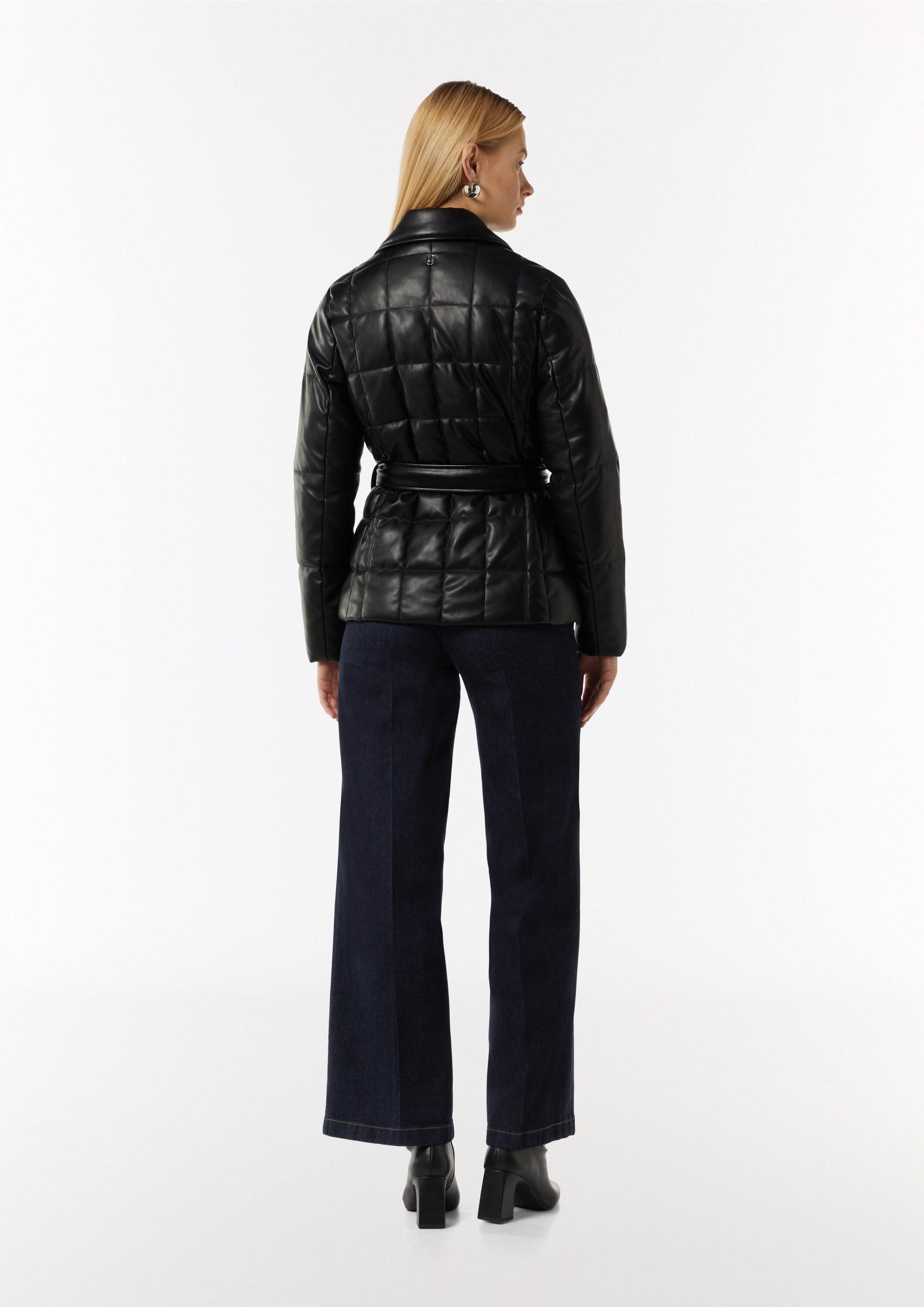 comma Winterjacke Outdoor-Jacke Steppjacke aus Lederimitat