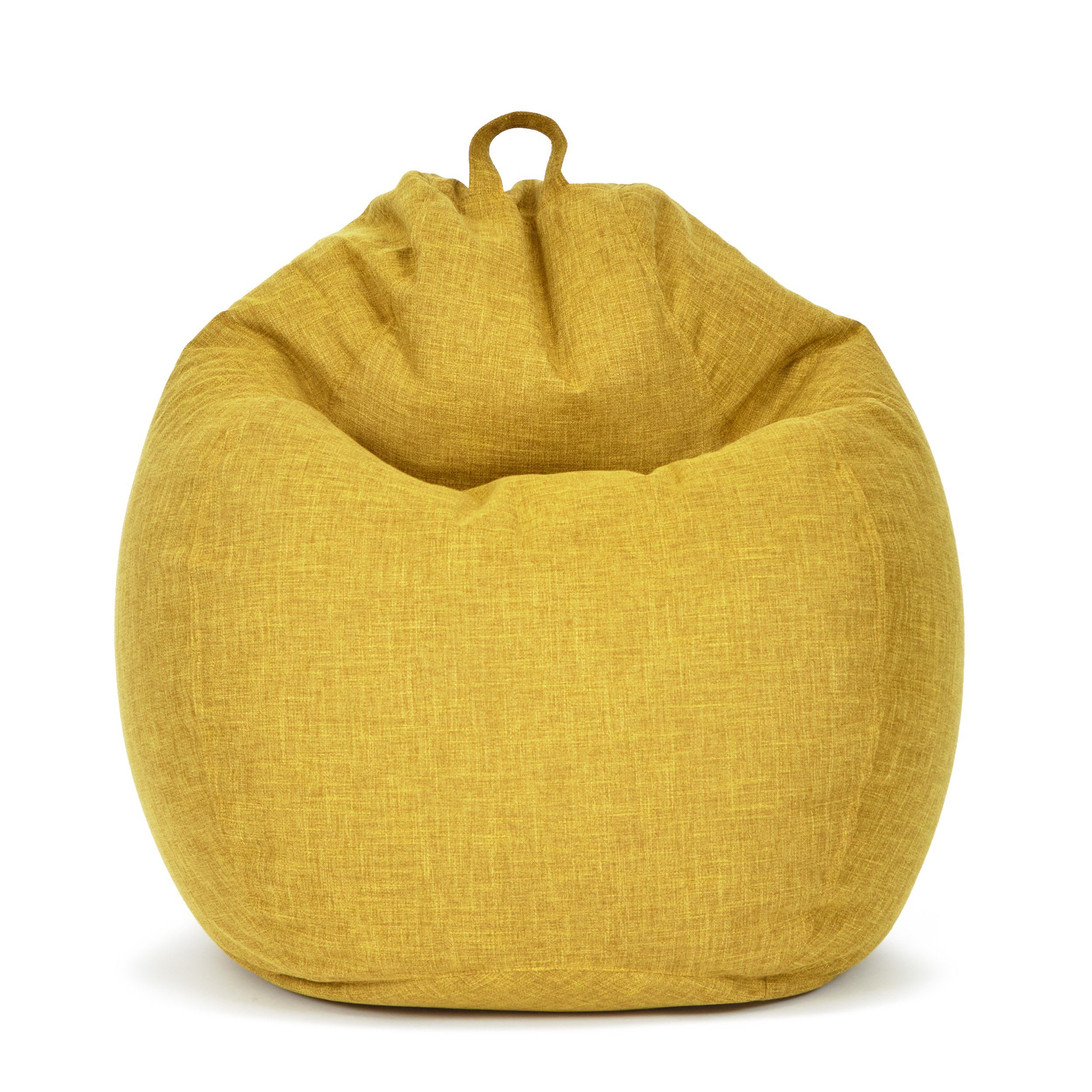 Green Bean Sitzsack Home Linen (Indoor Riesensitzsack mit EPS-Perlen Füllung -, Kuschelig Weich Waschbar), Sitzkissen Lounge Chair Gelb