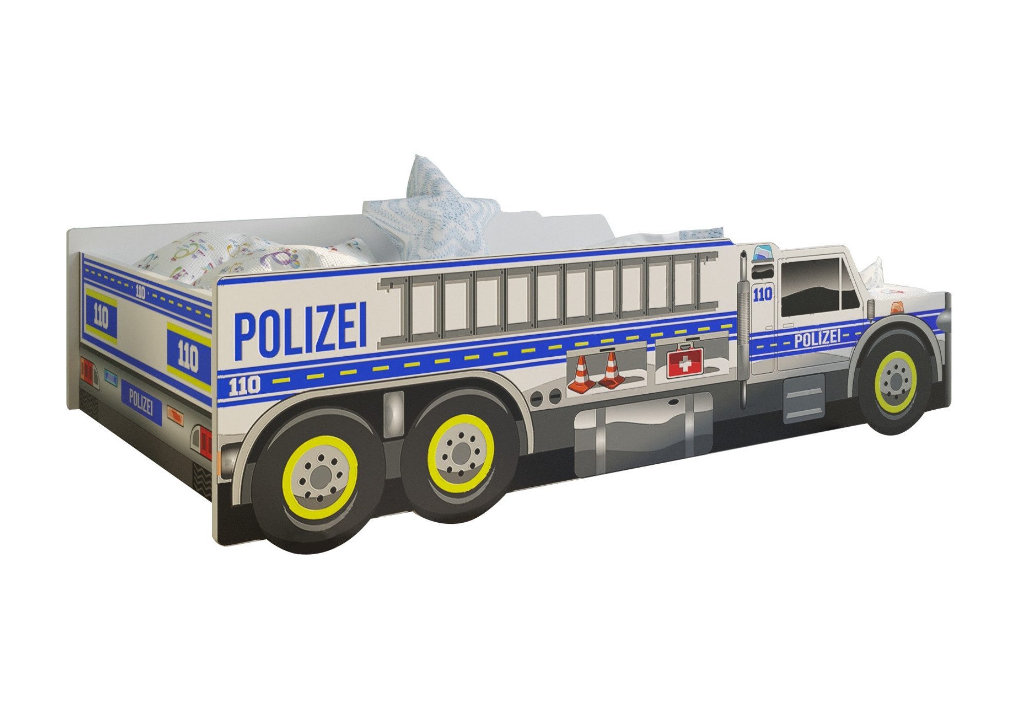 Kids Collective Autobett Kinderbett Jugendbett 80x160, Polizei mit Rausfall günstig online kaufen