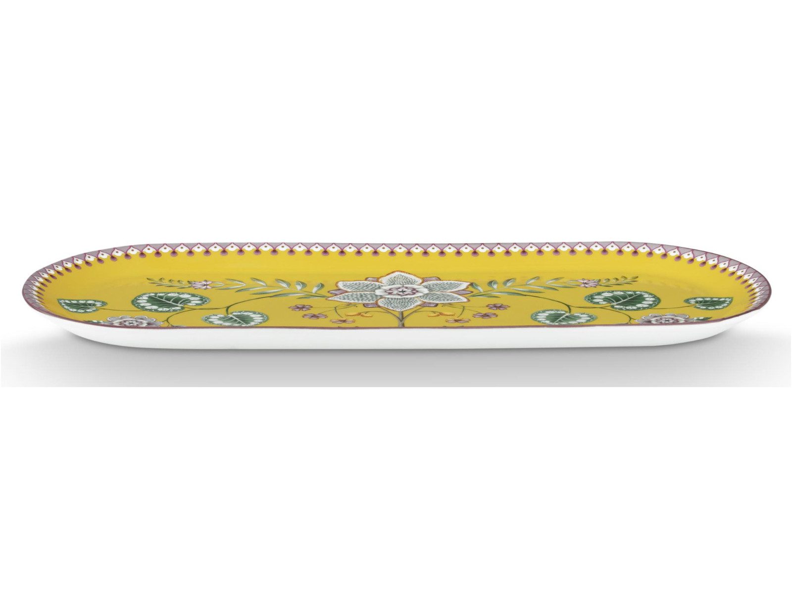 PiP Studio Tortenplatte Lily&Lotus Yellow Kuchenplatte 33,3x15,5cm, Porzellan, (Platten)