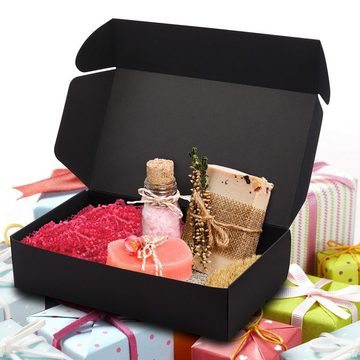 Kurtzy Geschenkbox Schwarze Geschenkboxen (20 Stück) - Rechteckige Kraftpapierboxen, Black Gift Boxes (20 pcs) - Rectangular Kraft Paper Boxes