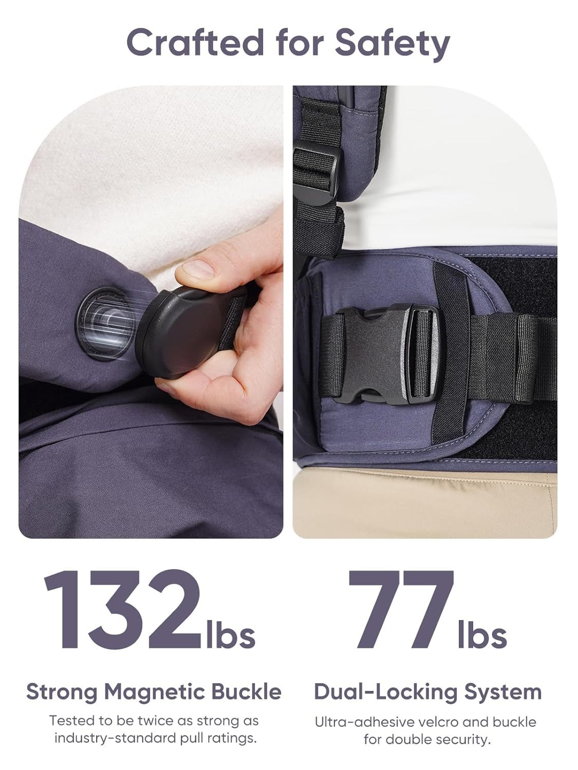 bonoch Babytrage EaseFit ergonomische Babytrage Baumwolle 4–24 Monate Hüfttrage (Ergonomische Babytrage mit EaseFit-System und Baumwolle, Babytrage mit Lätzchen – Bild 5 von 5