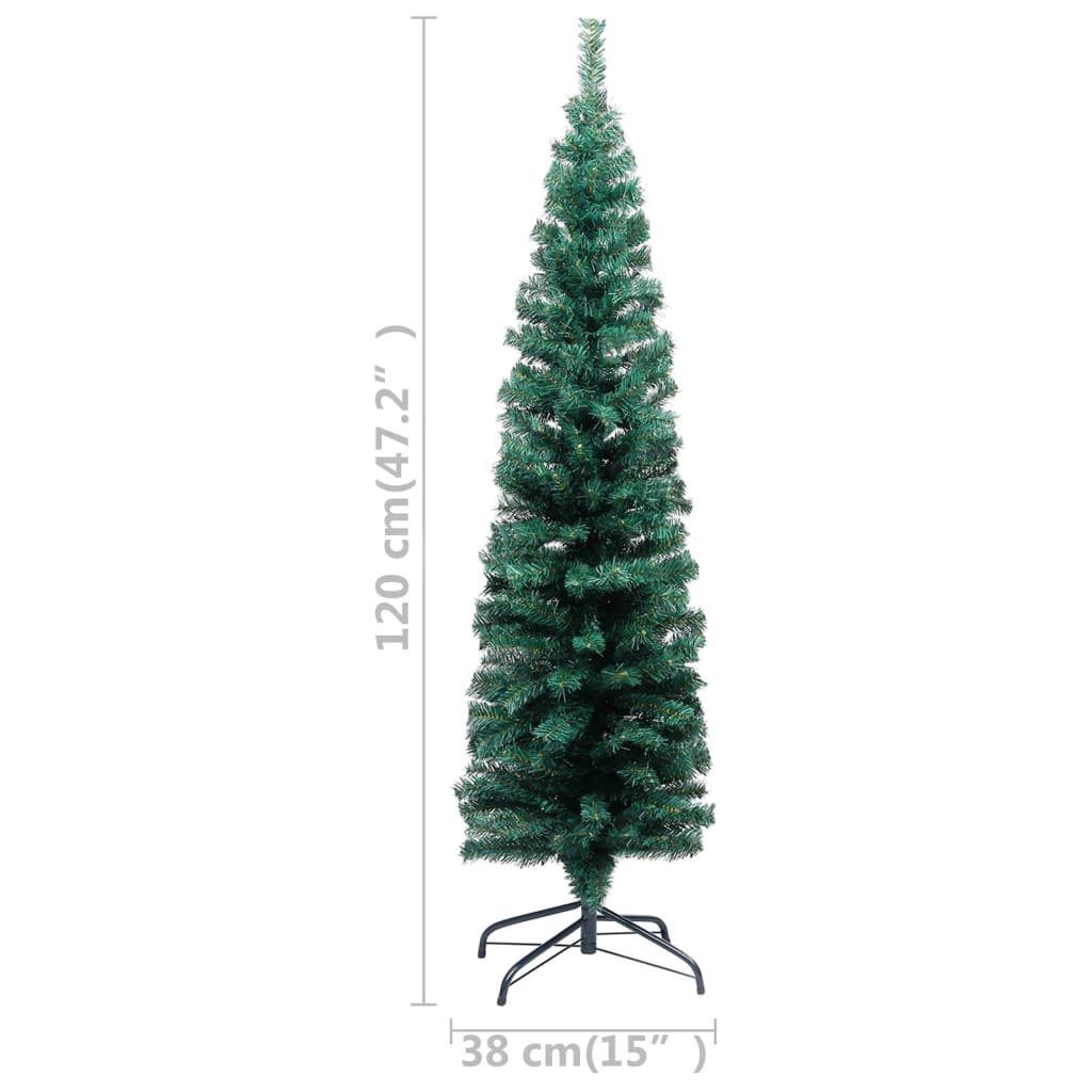 PVC Schlank Künstlicher Ständer cm Weihnachtsbaum 120 mit furnicato Grün