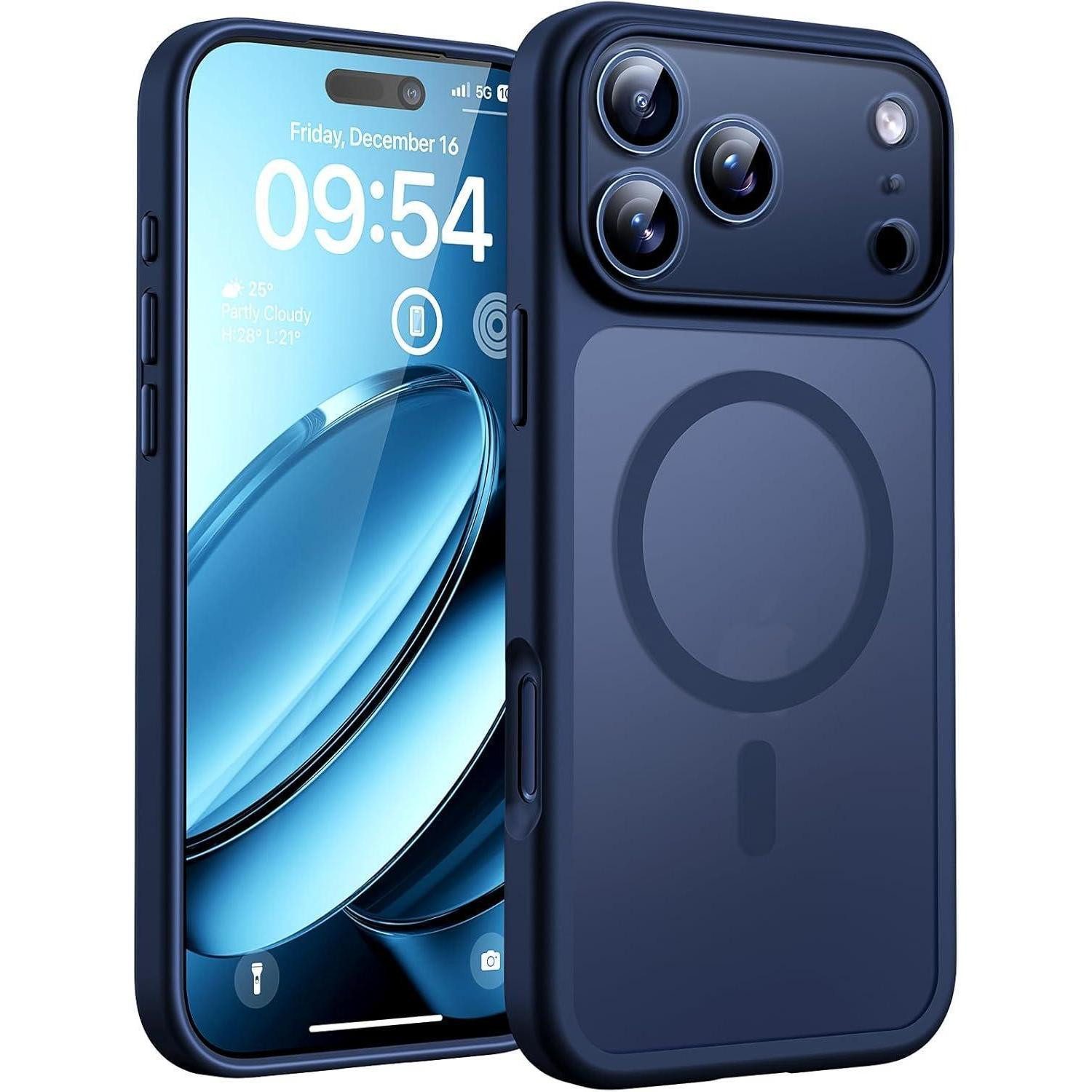 LuxusKollektion Handyhülle Hülle iPhone 17 Pro, MagSafe, Kameraschutz, Blau