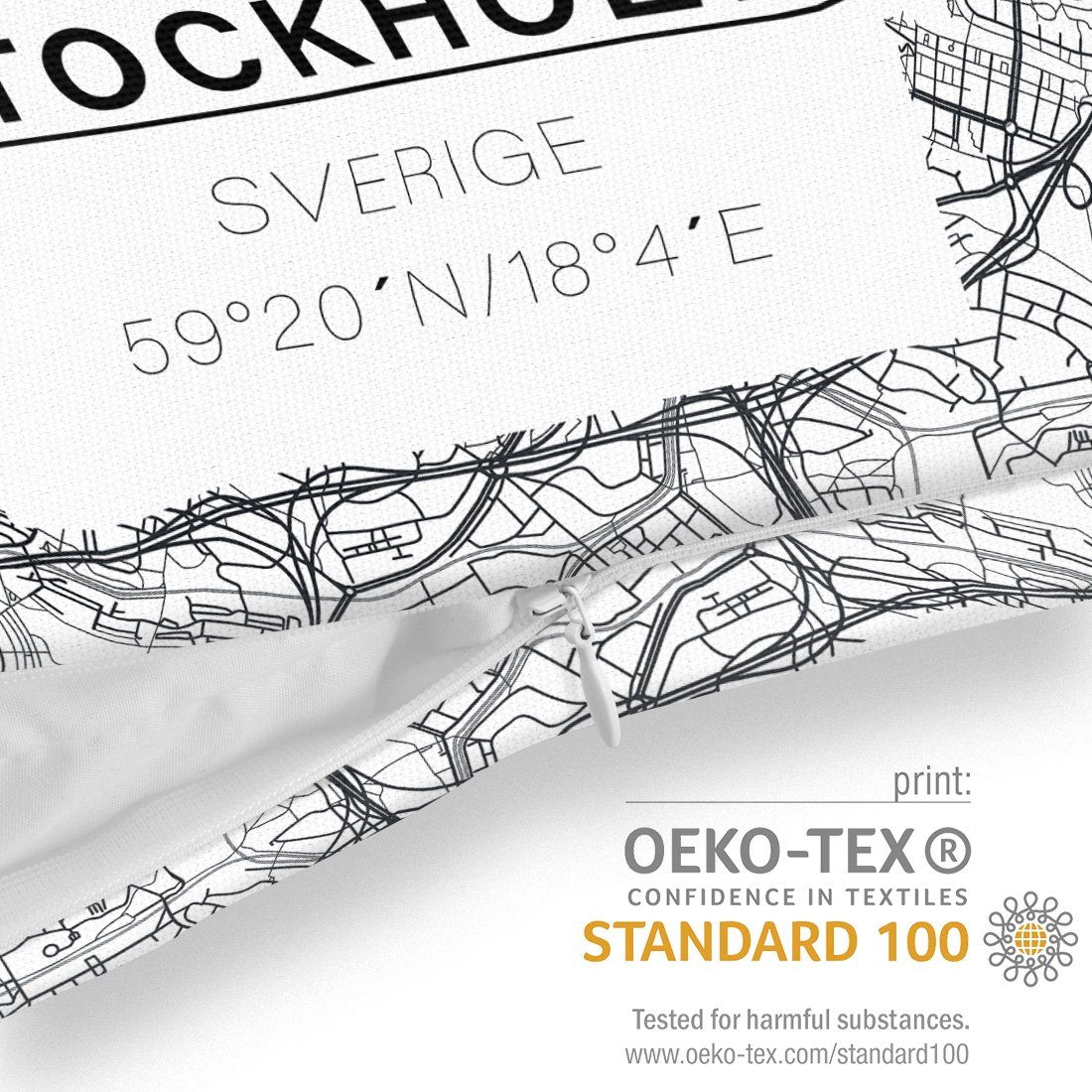 Stadtkarte Stück), Kissenbezug, Landkarte VOID Stockholm (1 Schweden Skandinavien