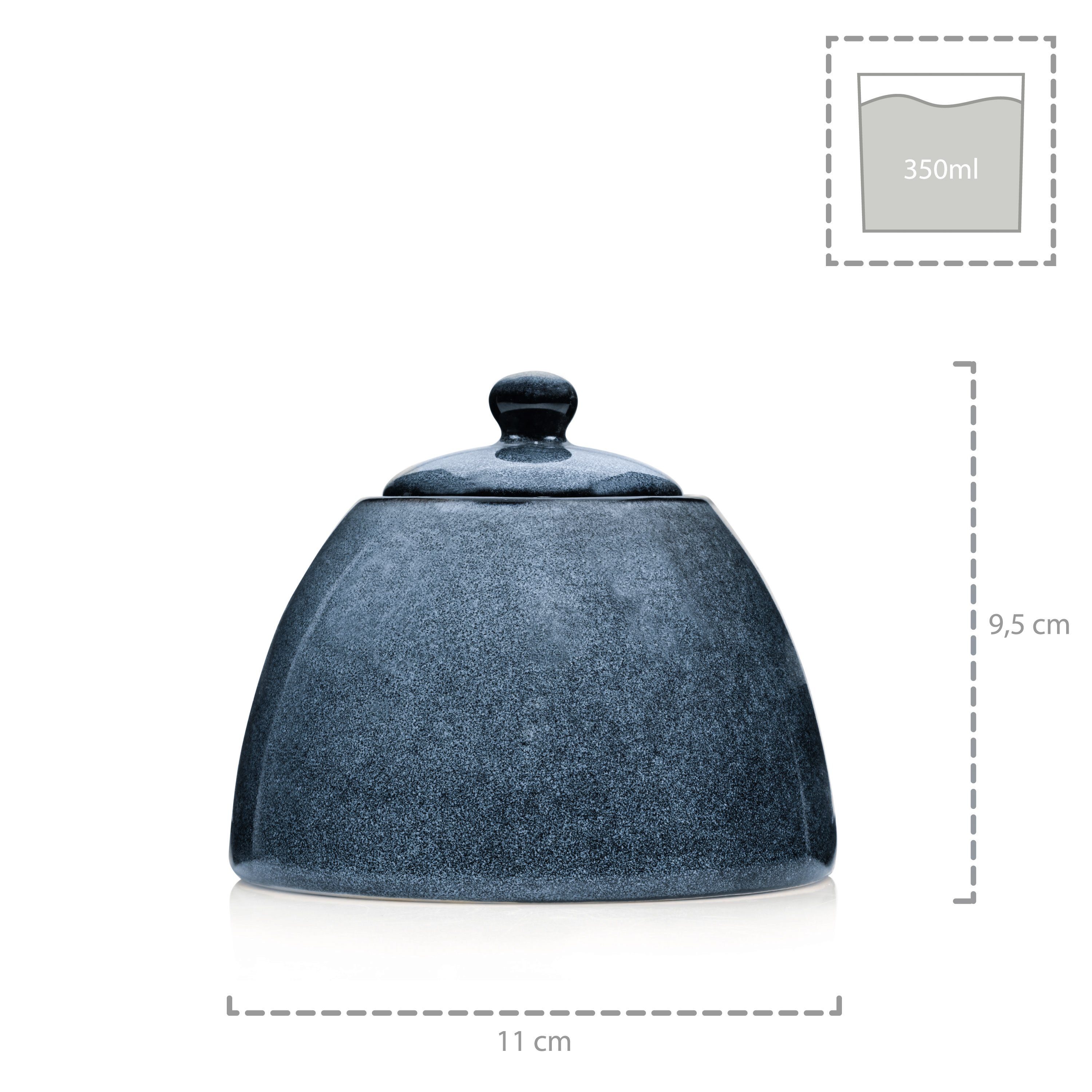 SÄNGER Milch- und Zuckerset Darwin (2-tlg), Steingut, Handmade, Blau, Premium Collection