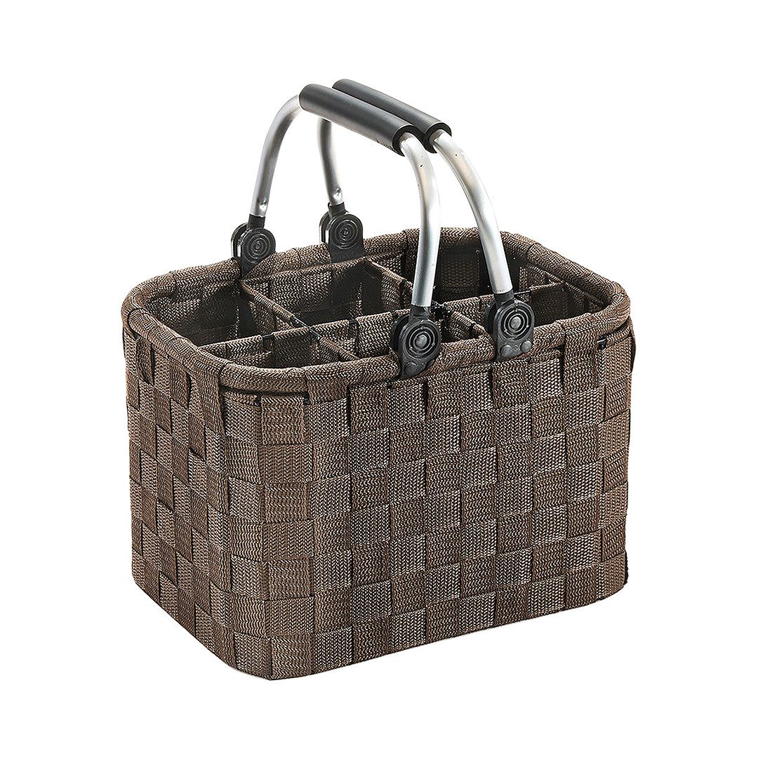 Kobolo Flaschenkorb Flaschenträger -Nylongeflecht- 6 Flaschen - braun günstig online kaufen