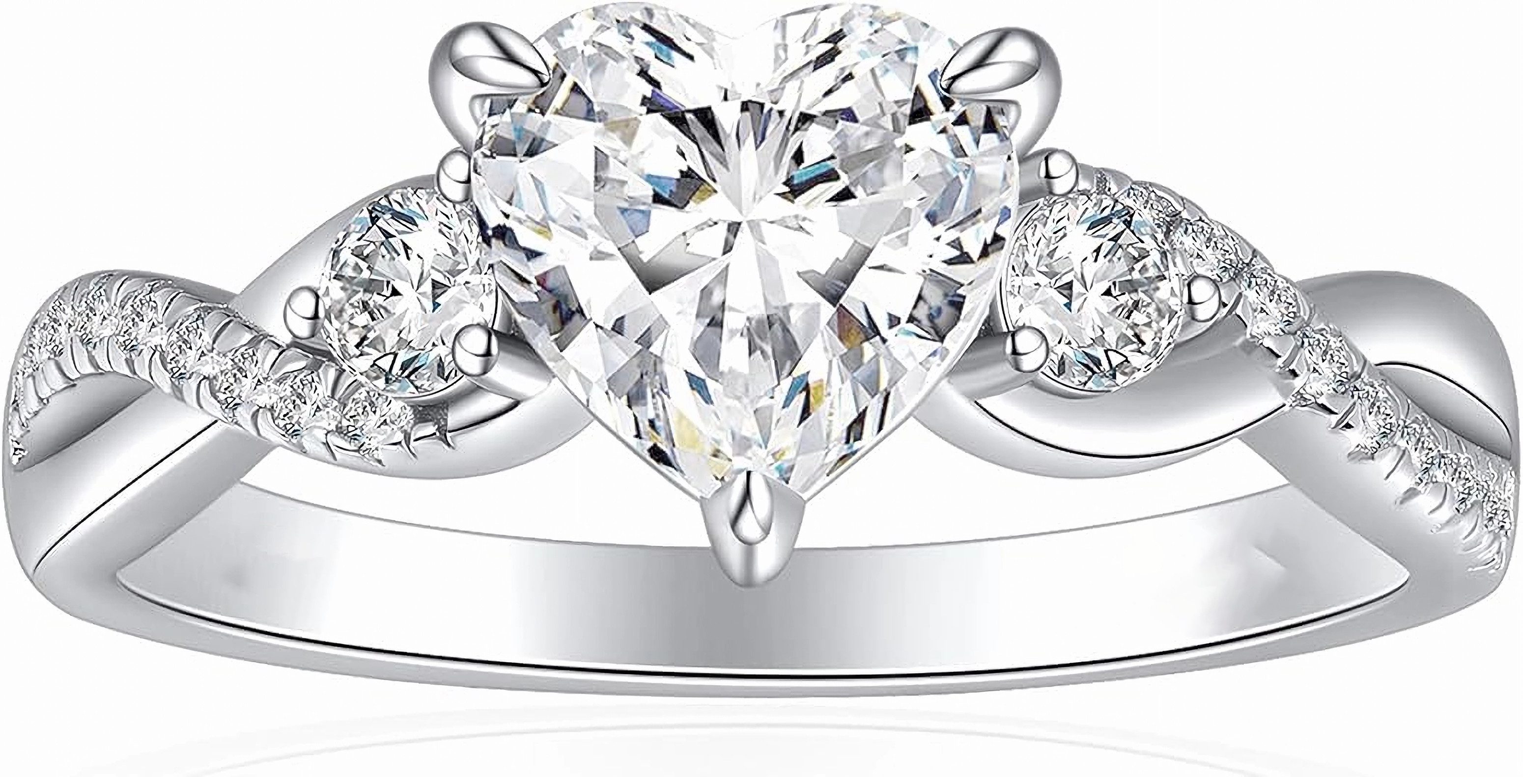 Jumpeak Verlobungsring 585 Gold, 1,1ct im Labor herzförmiger, Verlobungsring gedrehter Ranke, D vvs vs 2ex, mit IGI, ein Hochzeitsgeschenk für das Mädchen