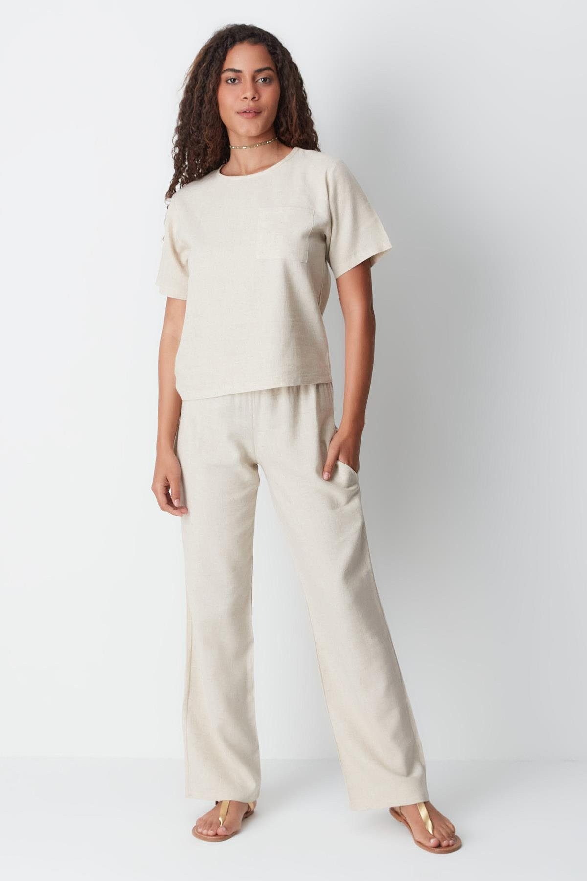 C&CITY Blusentop Kurzarm T-Shirt Set günstig online kaufen