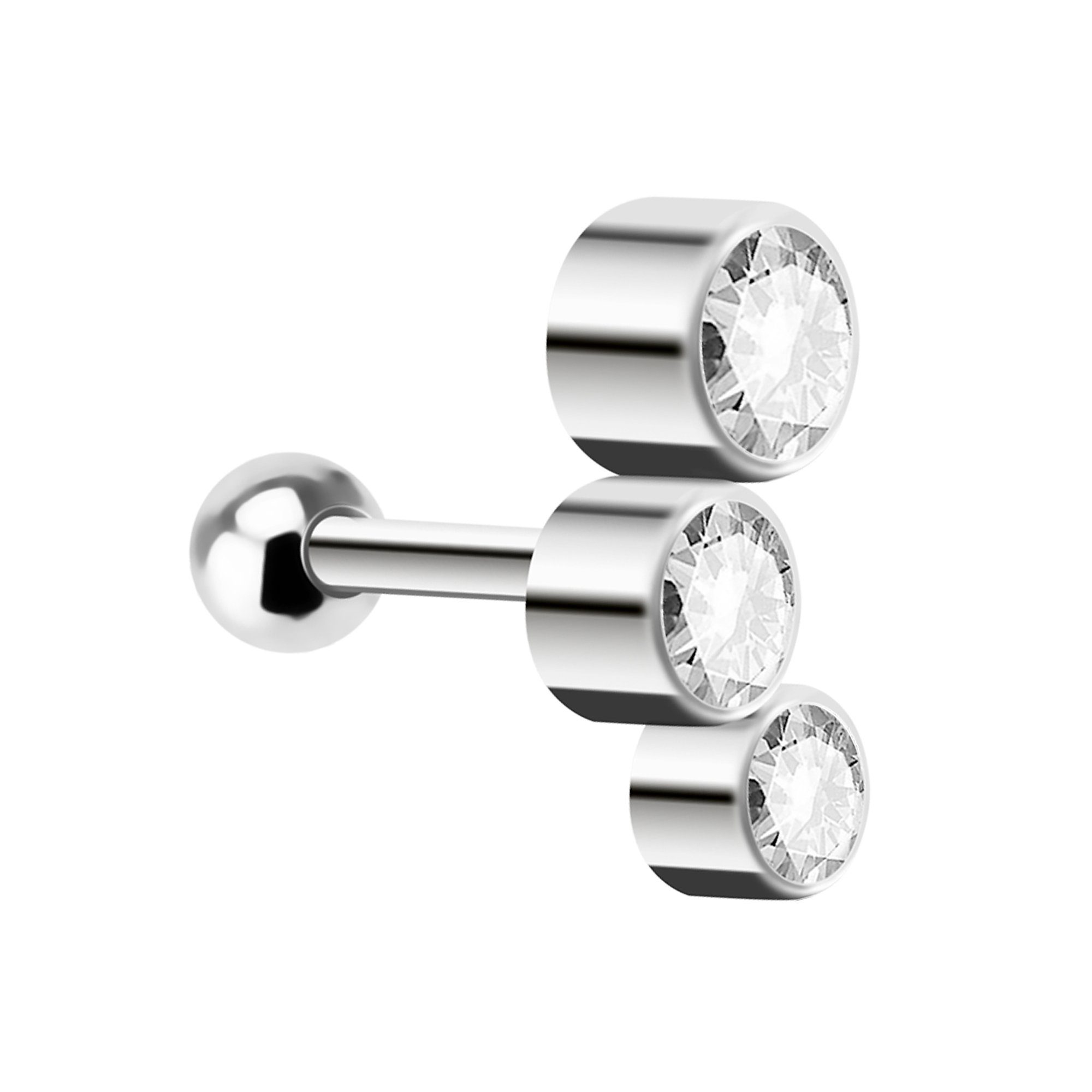 Taffstyle Piercing-Set Ohr Tragus Knorpel Helix Triple Kristall Kugeln, Pie günstig online kaufen