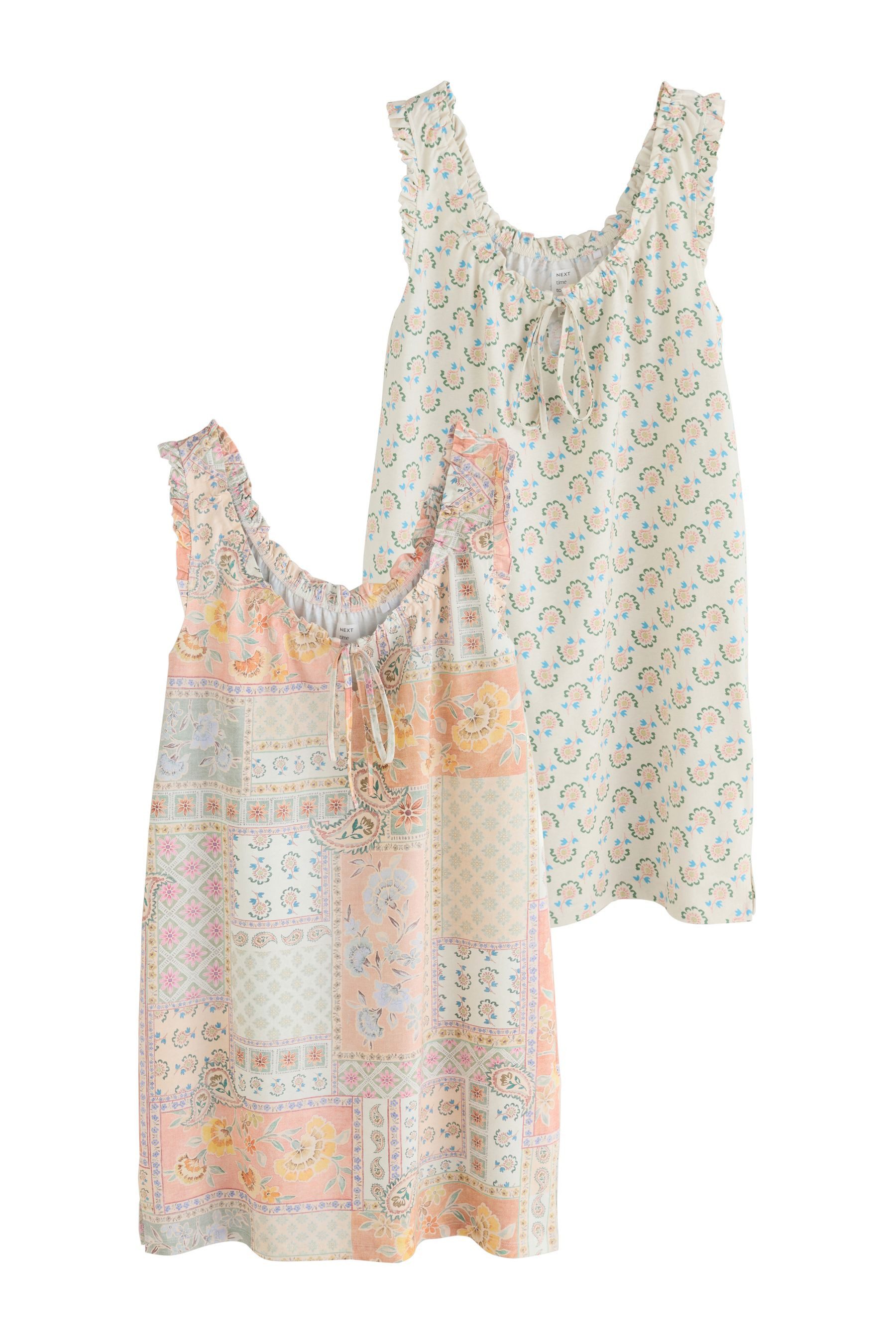 Next Nachthemd Unterkleid aus Jersey, 2er-Pack (2-tlg)