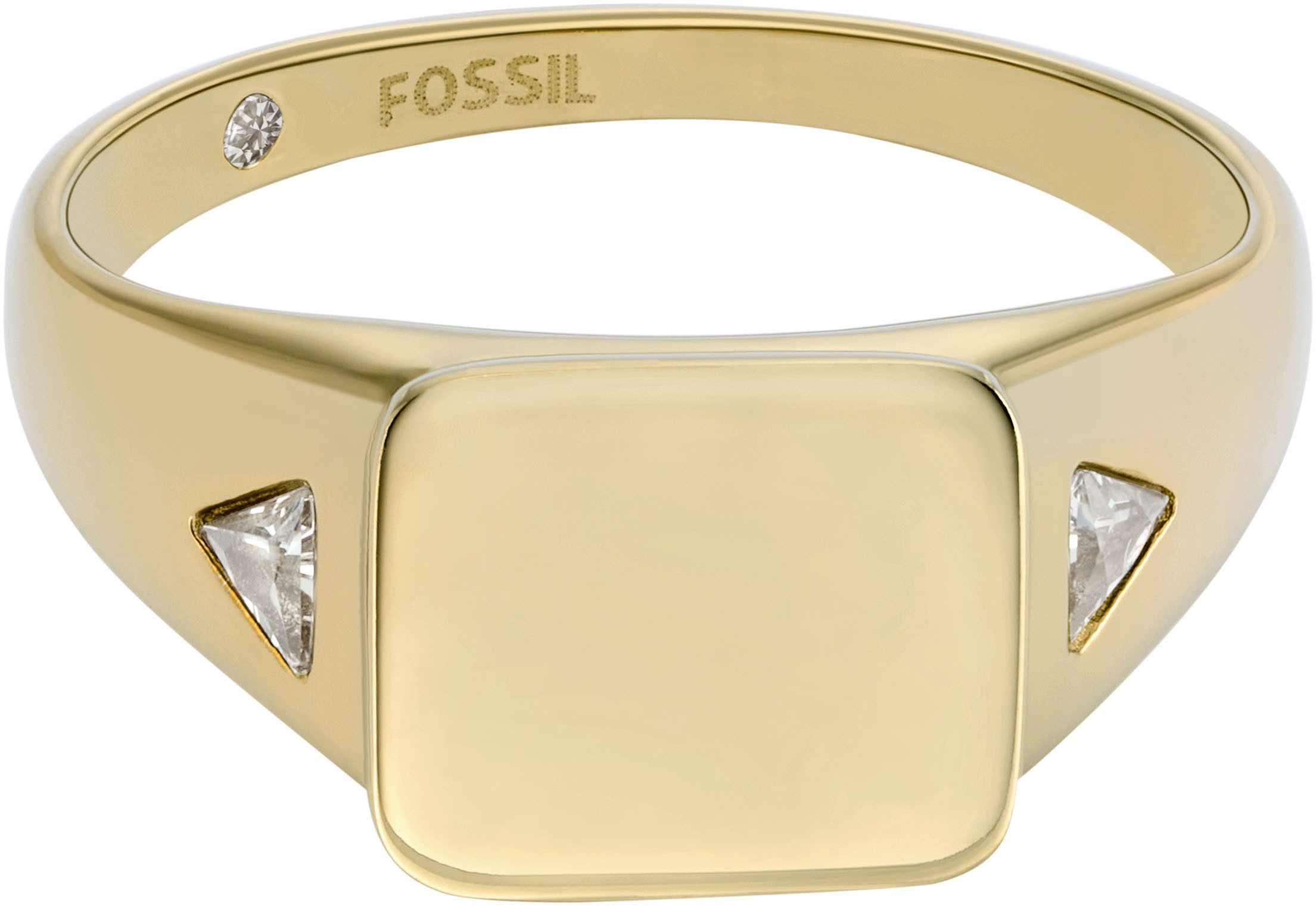 Fossil Fingerring Schmuck Geschenk Edelstahl Ring All Stacked Up, mit Zirkonia (synth)