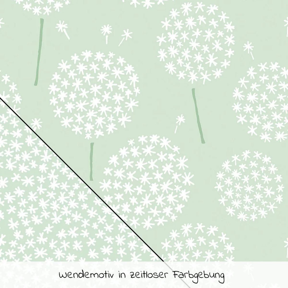Theraline Stillkissen Das Original - Pusteblume - Zartgrün, 2-tlg., Lagerungskissen / Seitenschläferkissen inkl. Bezug (Baumwolle) 190 cm