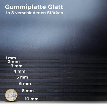 Nova Forma Gummimatte NR/SBR Glatt, Gummiplatten in 8 Stärken - Meterware - viele Verwendungsmöglichkeiten