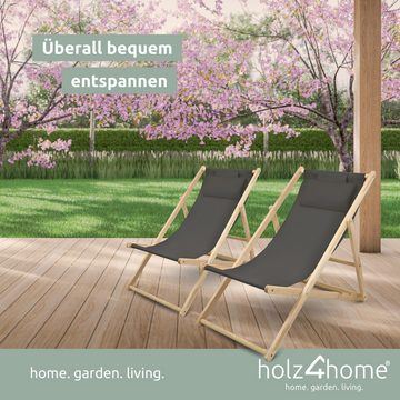 holz4home Gartenliege 2er Liegestuhl klappbar aus Kiefernholz I Sonnenliege Terrasse