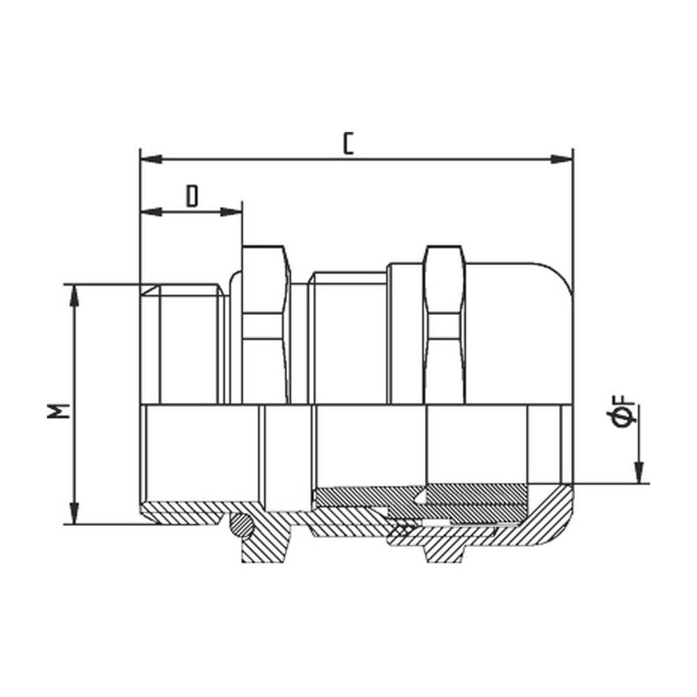 LAPP Kabelsockel SKINTOP® Kabelverschraubung Serie MS-HF-M 53112573, mit Zugentlastung
