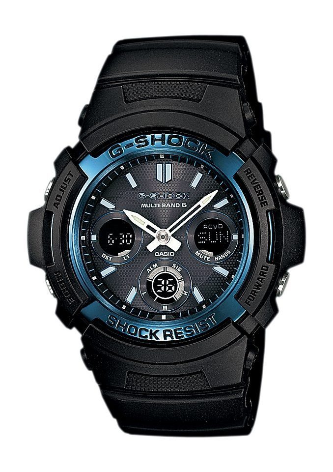 CASIO G-SHOCK Funkchronograph AWG-M100A-1AER, Solaruhr, Armbanduhr, Herrenuhr, digital, retro,bis 20 bar wasserdicht